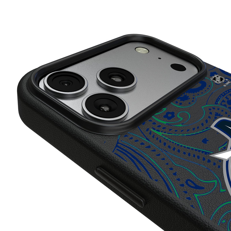 Vancouver Canucks Paisley iPhone MagSafe Compatible Phone Case for Apple iPhone Detail.Jpg