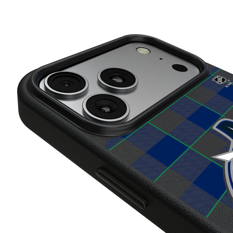 Vancouver Canucks Plaid iPhone MagSafe Compatible Phone Case for Apple iPhone Detail.Jpg