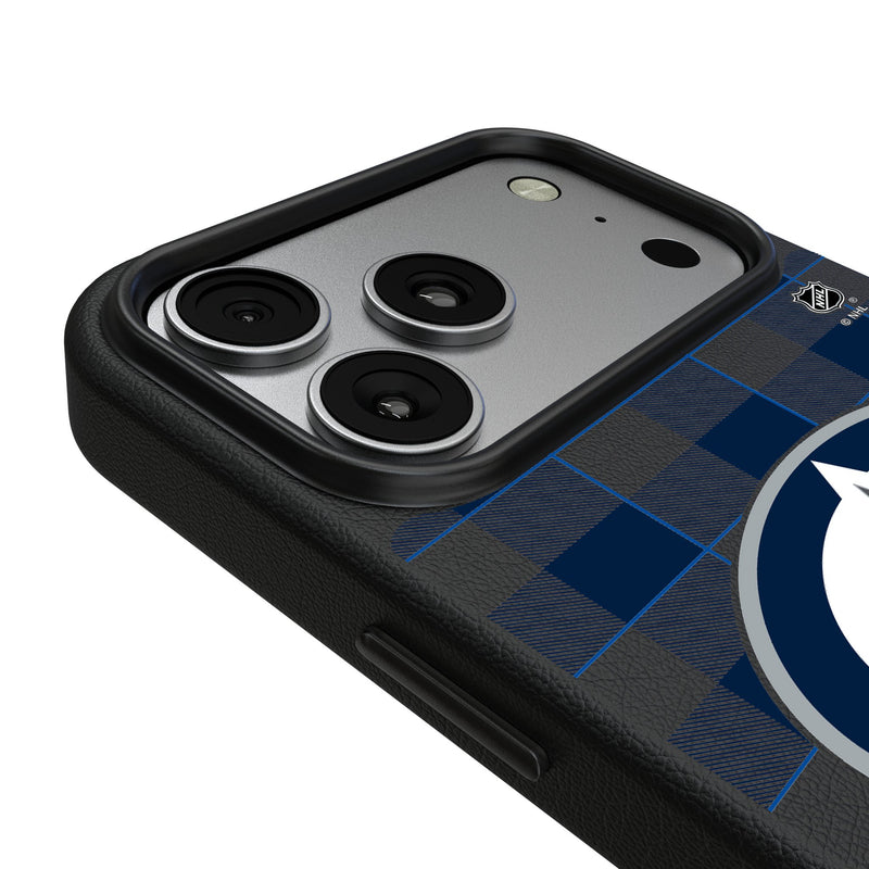 Winnipeg Jets Plaid iPhone MagSafe Compatible Phone Case for Apple iPhone Detail.Jpg