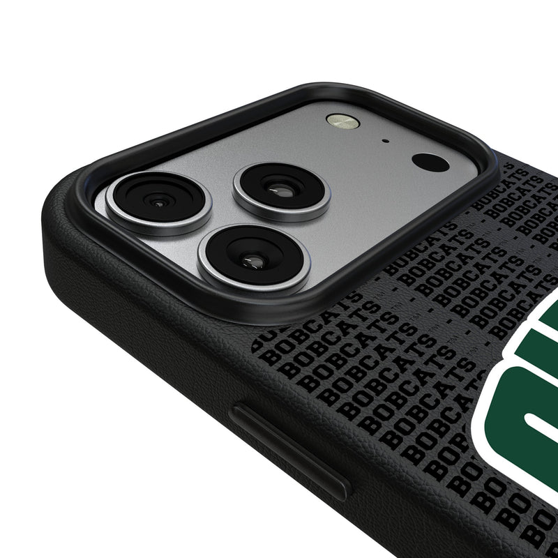 Ohio University Bobcats Text Backdrop iPhone MagSafe Compatible Phone Case for Apple iPhone Detail.Jpg