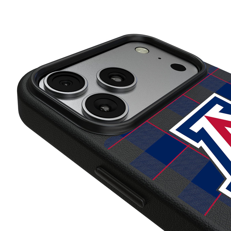 University of Arizona Wildcats Plaid iPhone MagSafe Compatible Phone Case for Apple iPhone Detail.Jpg