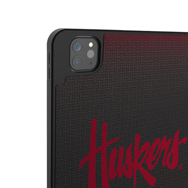 University of Nebraska Huskers Personalized Linen iPad Tablet Case for Apple iPad Back.Jpg