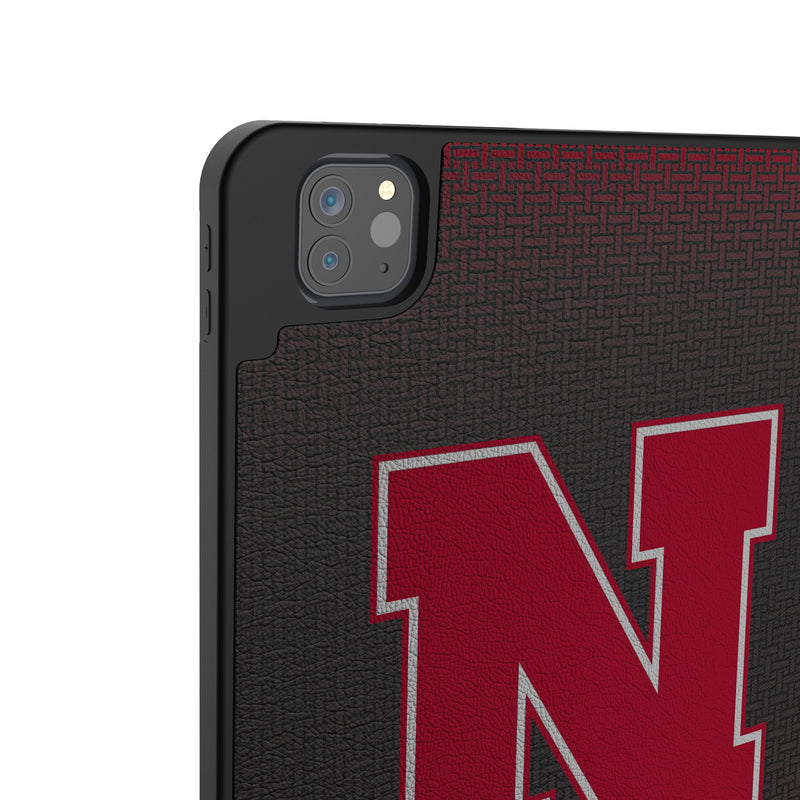 University of Nebraska Huskers Block N Personalized Linen iPad Tablet Case for Apple iPad Back.Jpg