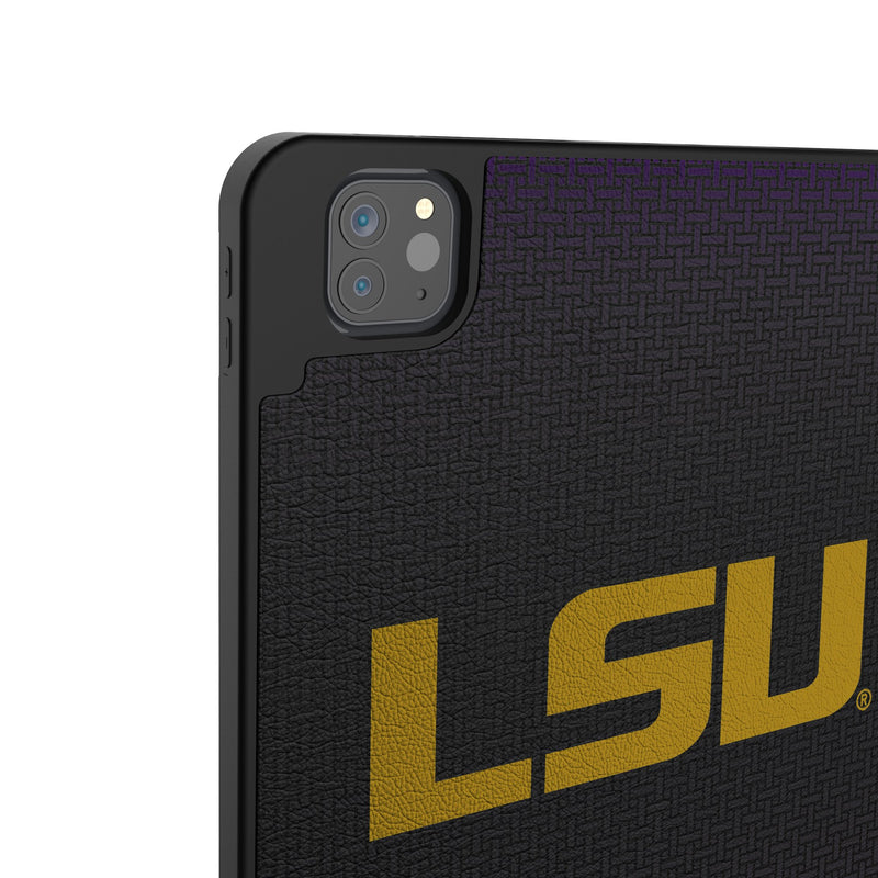 Louisiana State University Tigers Linen iPad Tablet Case for Apple iPad Back.Jpg