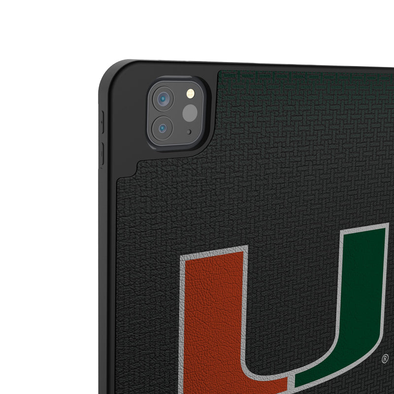 University of Miami Hurricanes Linen iPad Tablet Case Back.Jpg