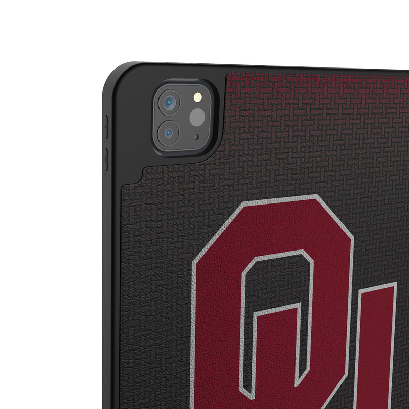 University of Oklahoma Sooners Personalized Linen iPad Tablet Case for Apple iPad Back.Jpg