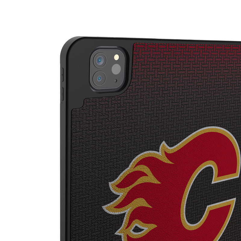 Calgary Flames Linen iPad Tablet Case for Apple iPad Back.Jpg
