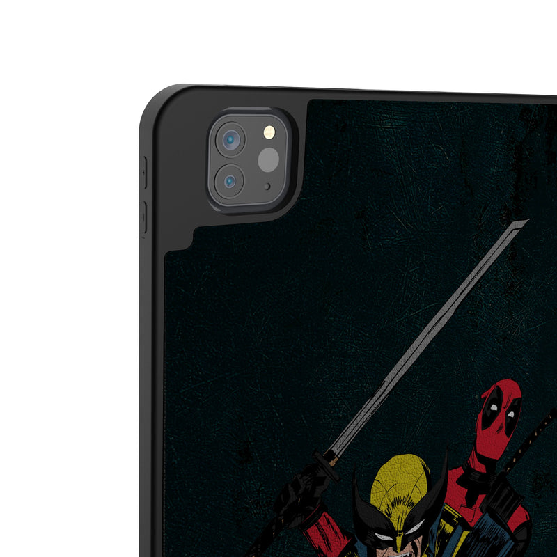 Marvel Deadpool Wolverine Badge iPad Tablet Case Back.Jpg