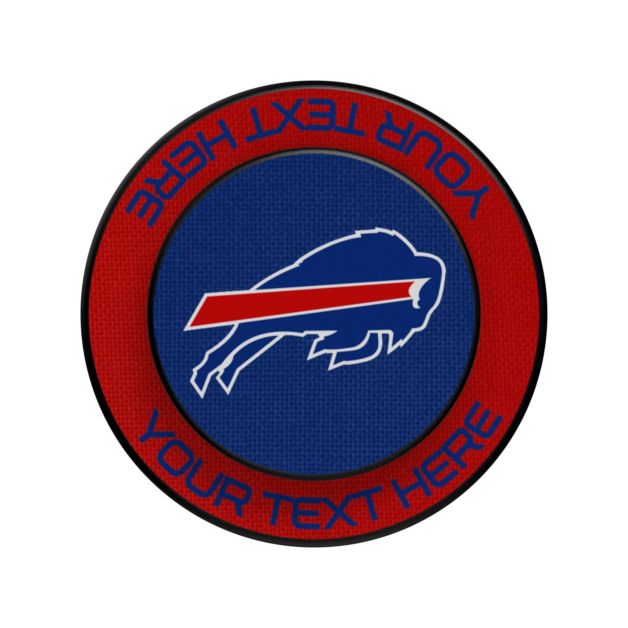 Buffalo Bills Personalized Endzone Solid Popsockets Round Magnetic Flat.Jpg