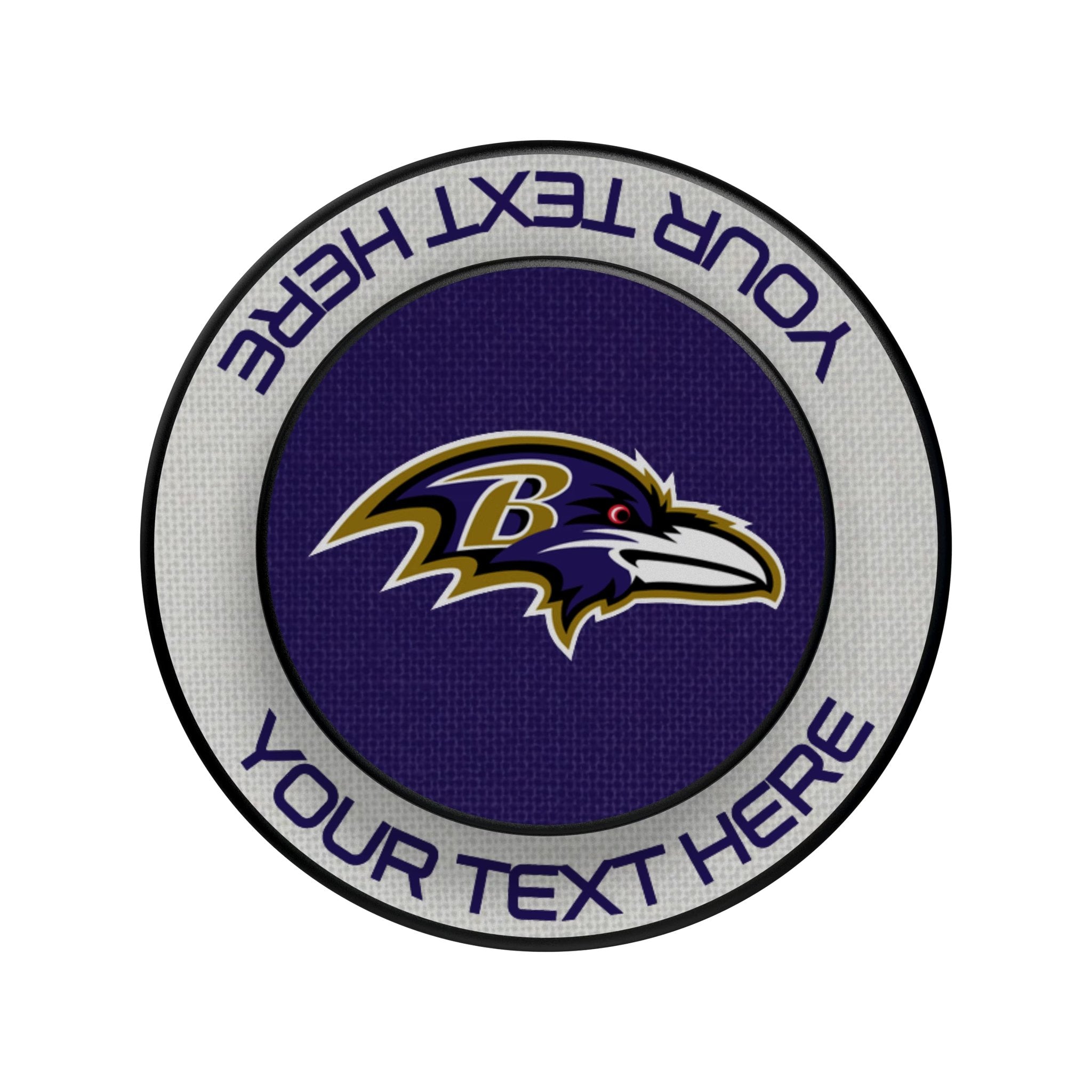 Baltimore Ravens Personalized Endzone Solid Popsockets Round Magnetic Flat.Jpg