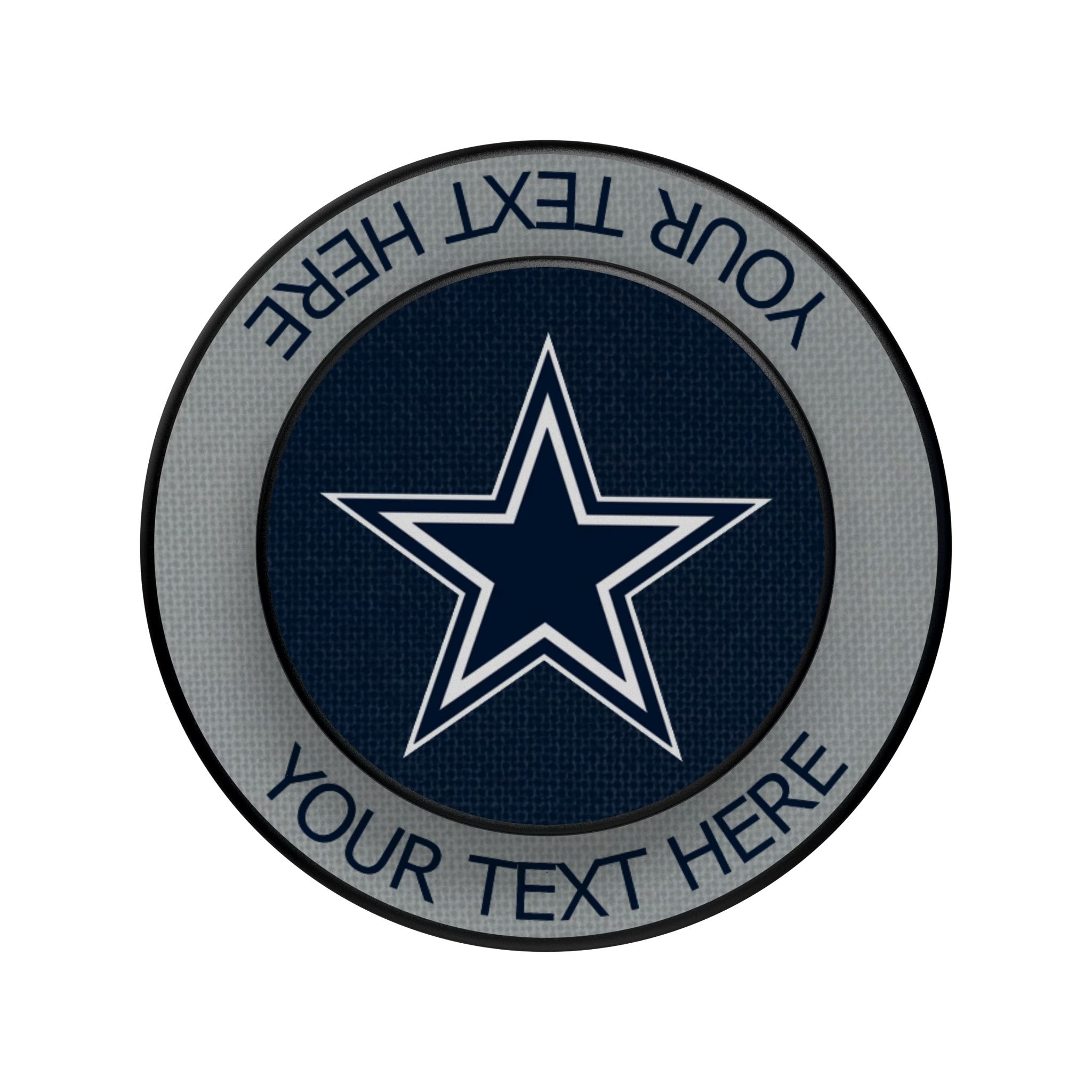 Dallas Cowboys Personalized Endzone Solid Popsockets Round Magnetic Flat.Jpg