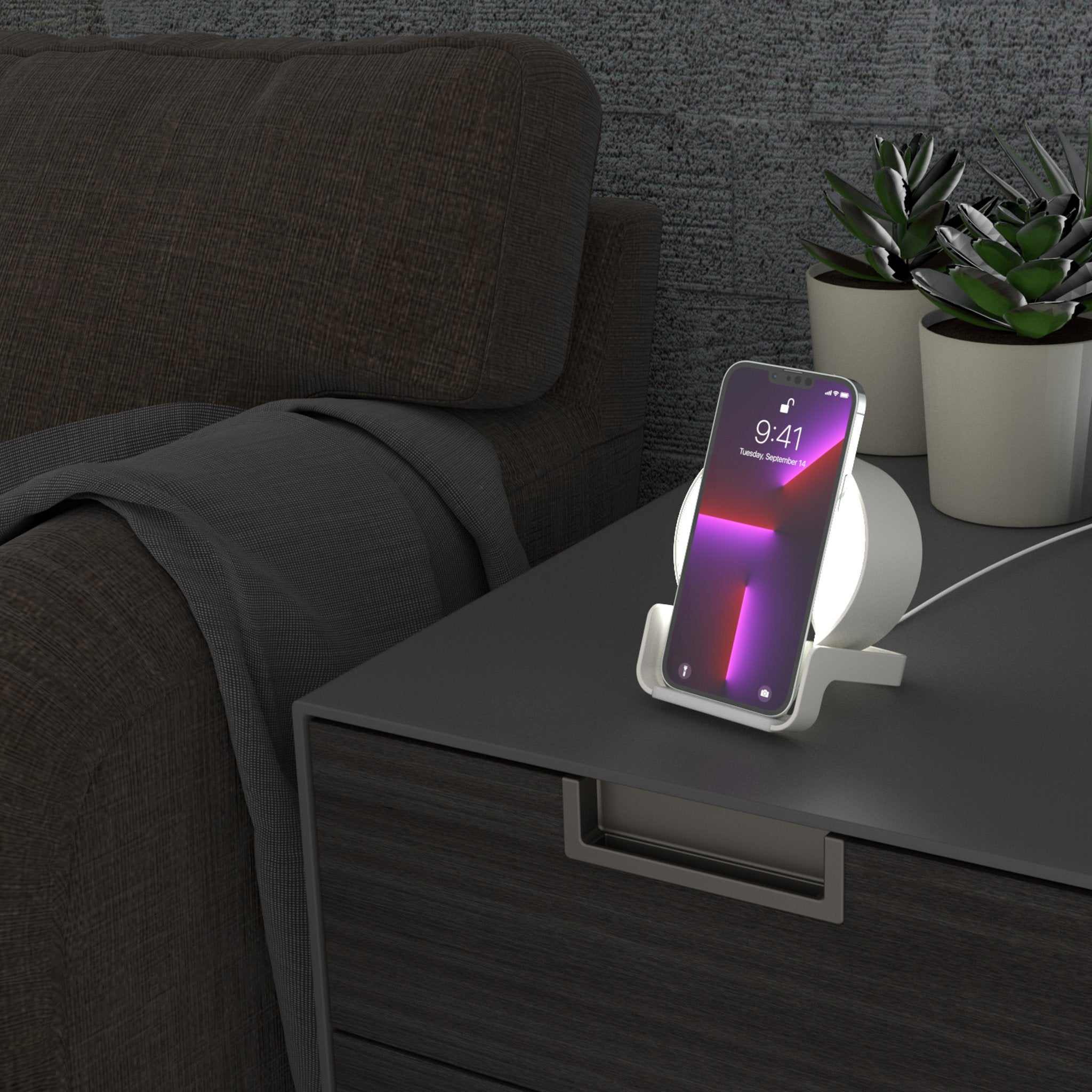 New World Order Clean Night Light Charger and Bluetooth Speaker Lifestyle.Jpg