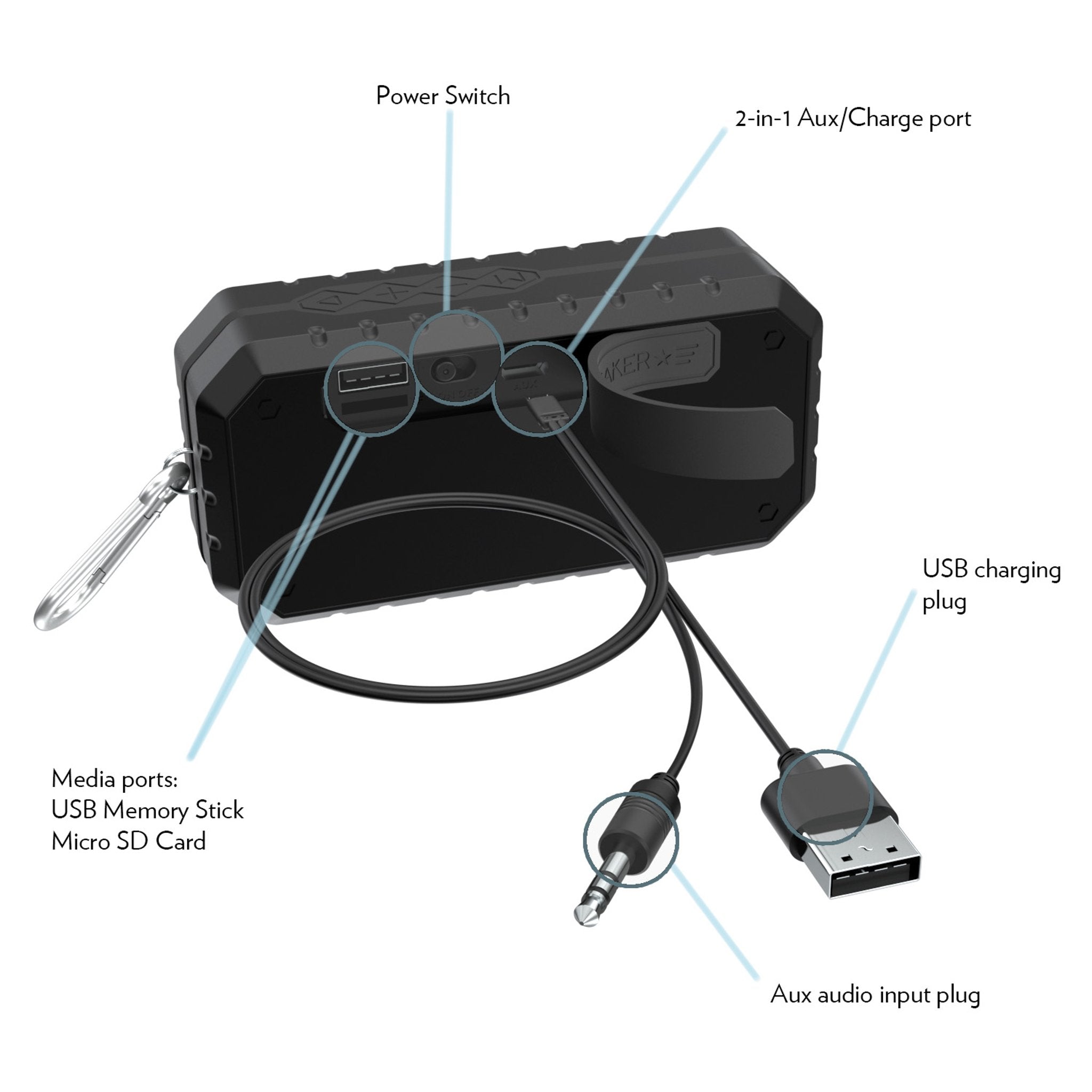 LA Kings Endzone Solid Bluetooth Speaker Infographic.Jpg