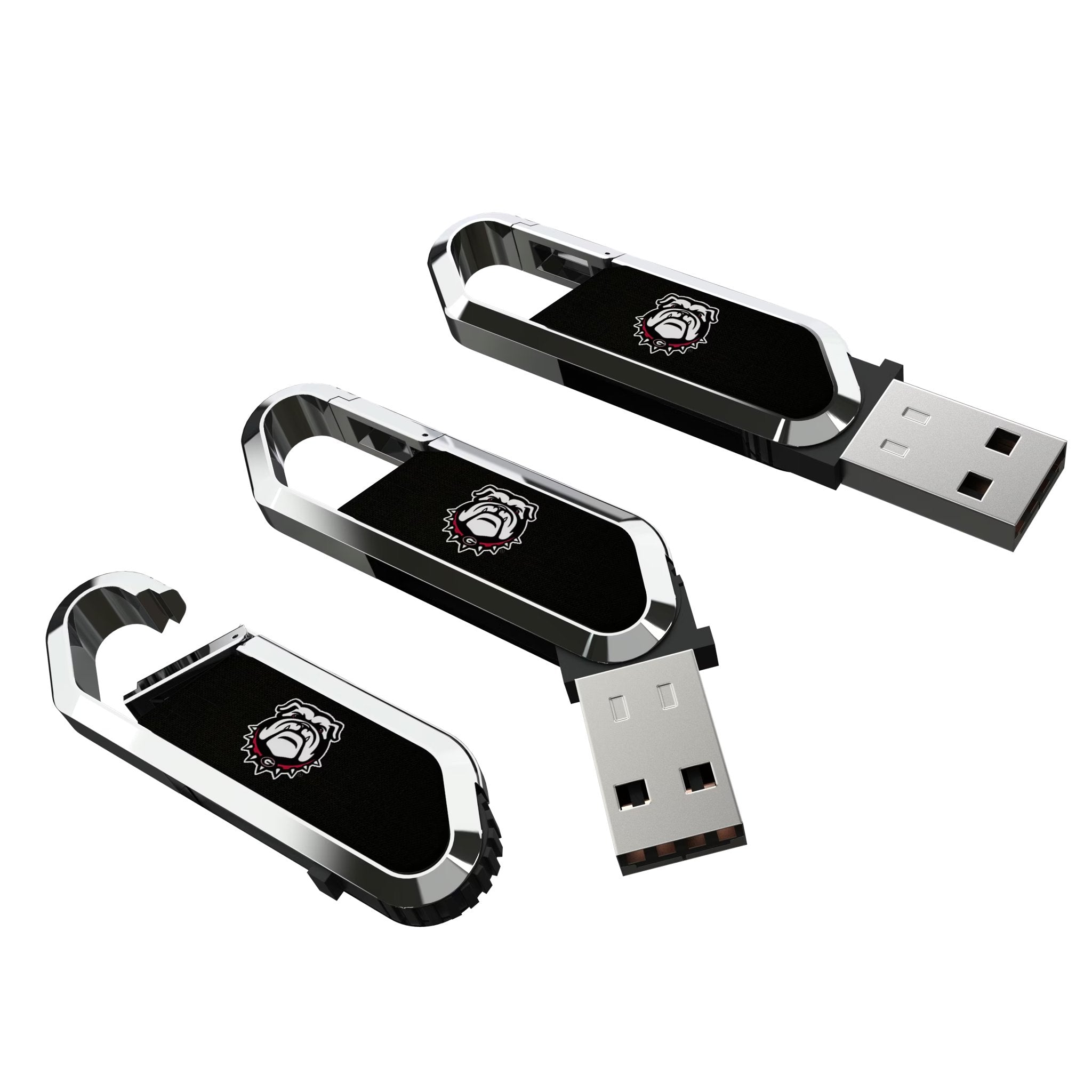University of Georgia Bulldogs Uga Solid USB 64GB Clip Style Flash Drive Three.Jpg