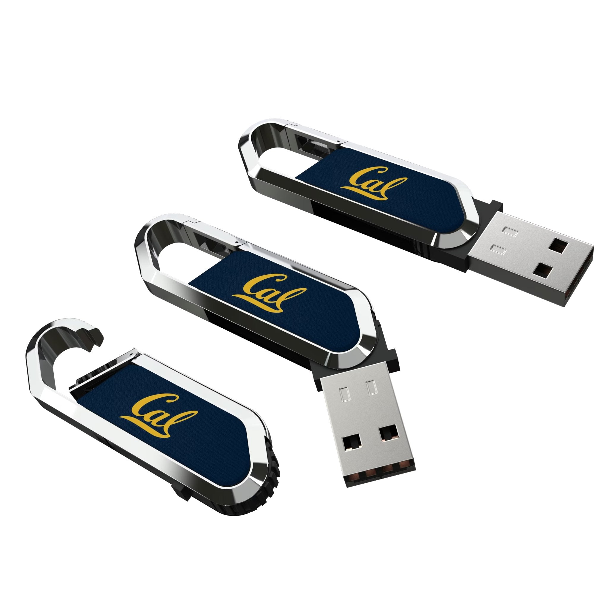 University of California Berkeley Golden Bears Solid USB 64GB Clip Style Flash Drive Three.Jpg