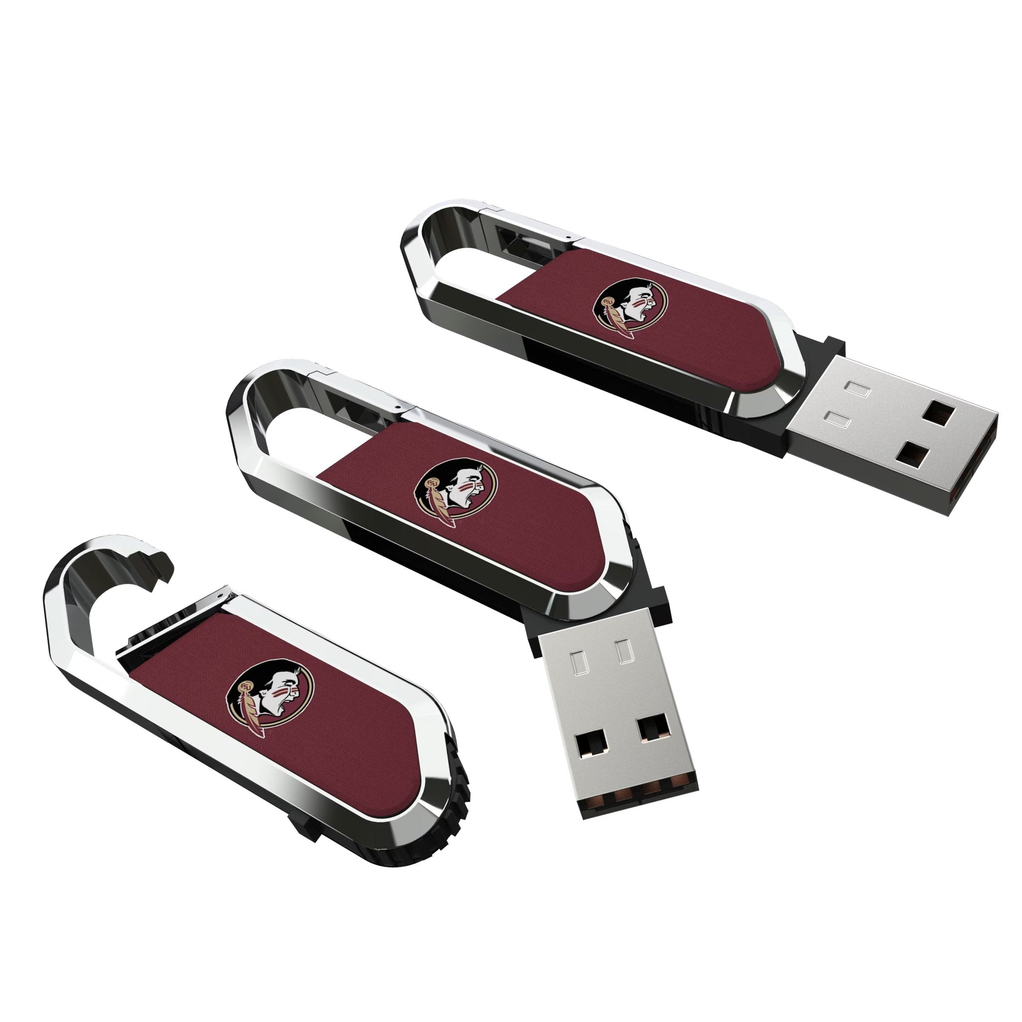 Florida State University Seminoles Solid USB 64GB Clip Style Flash Drive Three.Jpg