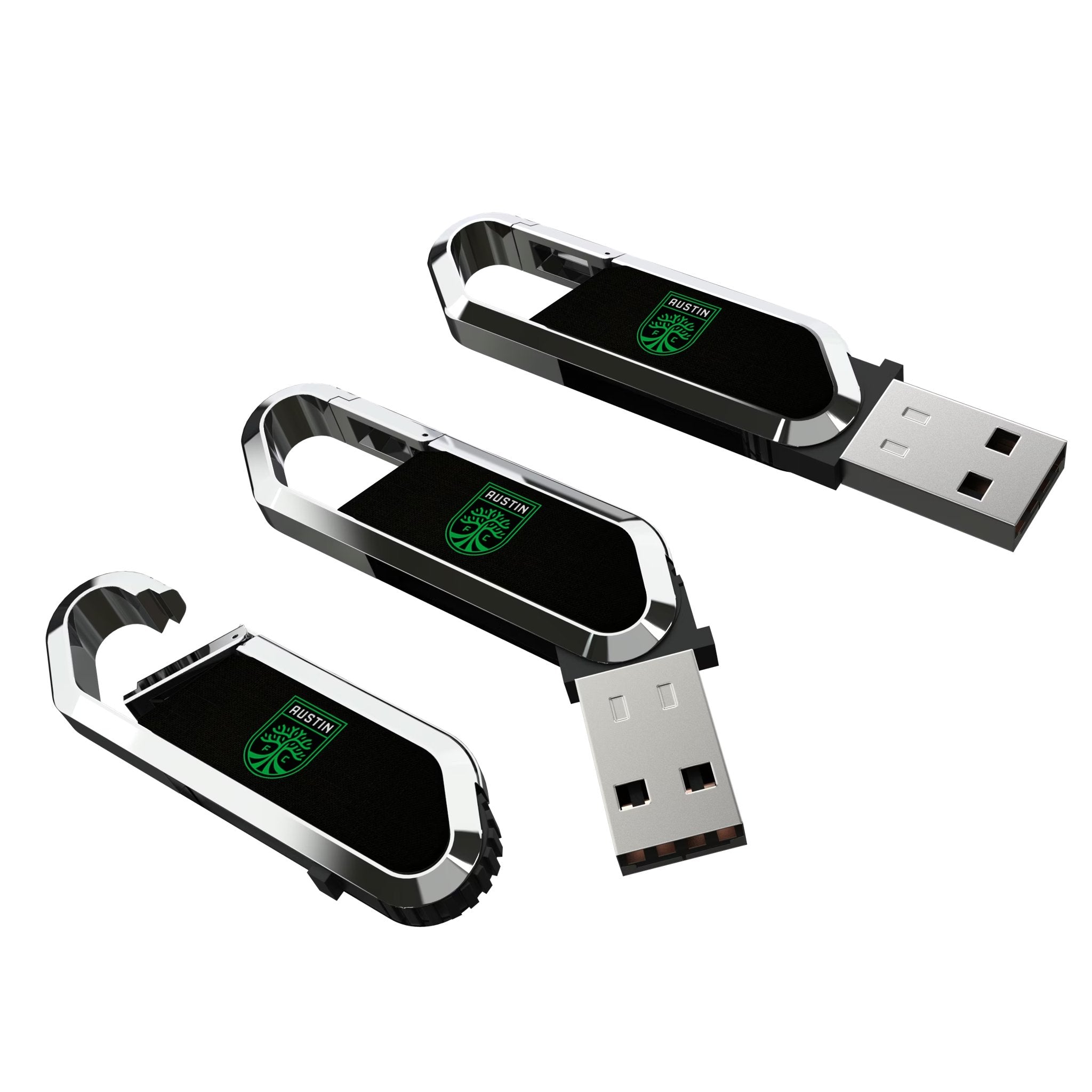 Austin FC Solid USB 64GB Clip Style Flash Drive Three.Jpg