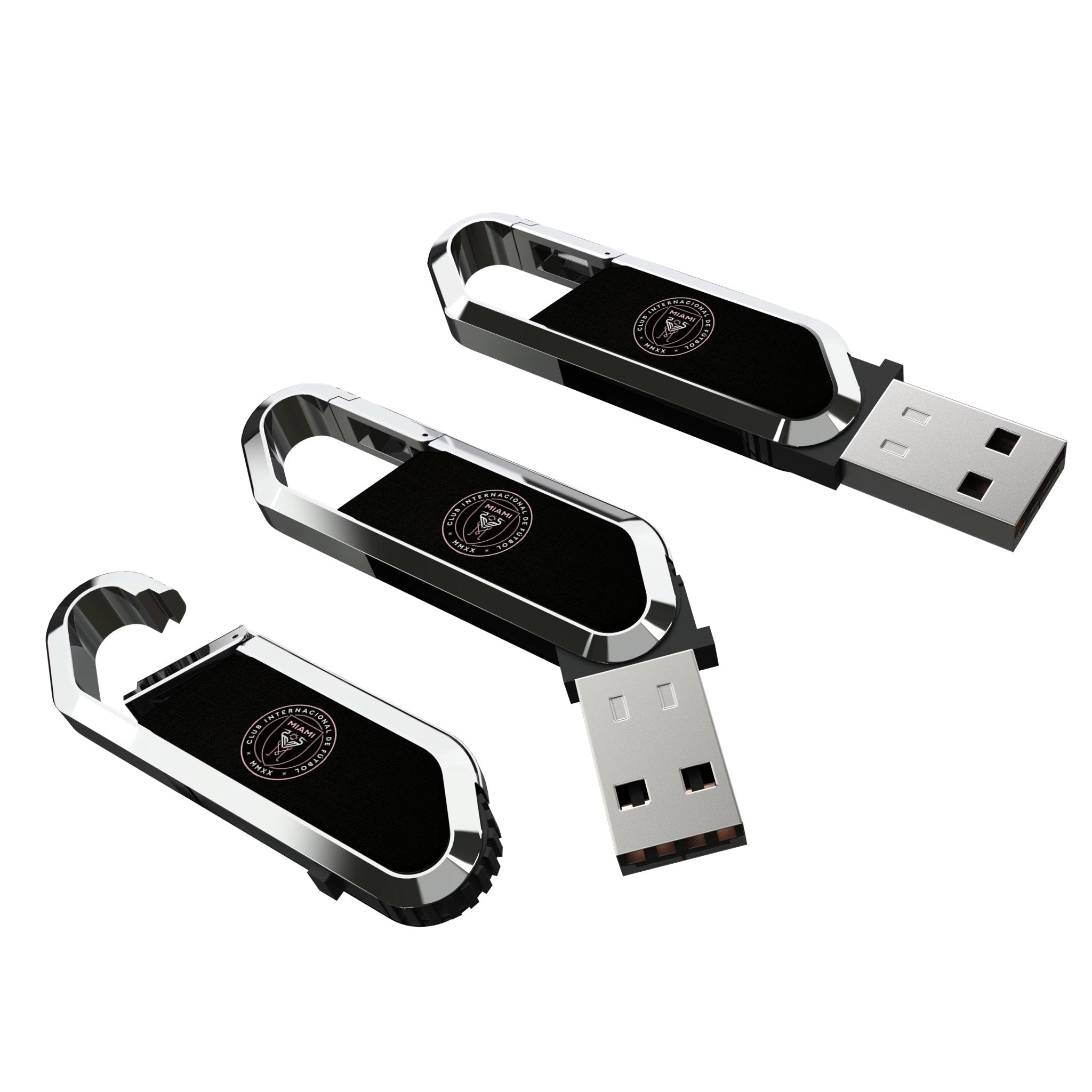 Inter Miami CF Solid USB 64GB Clip Style Flash Drive Three.Jpg