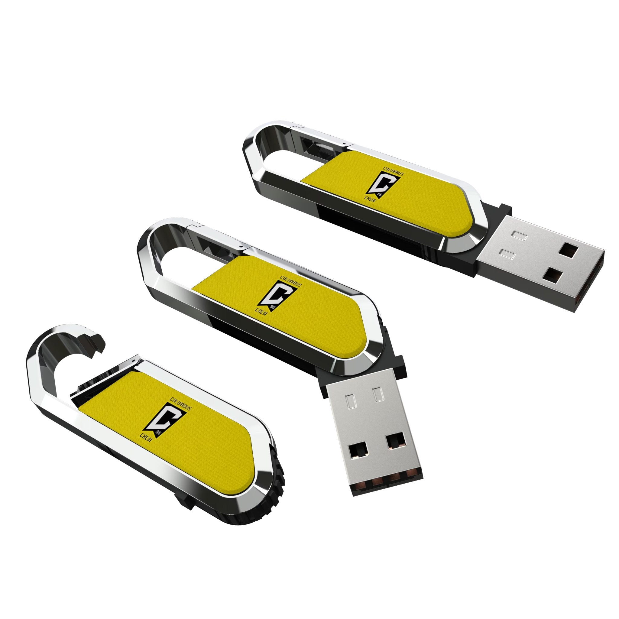 Columbus Crew Solid USB 64GB Clip Style Flash Drive Three.Jpg