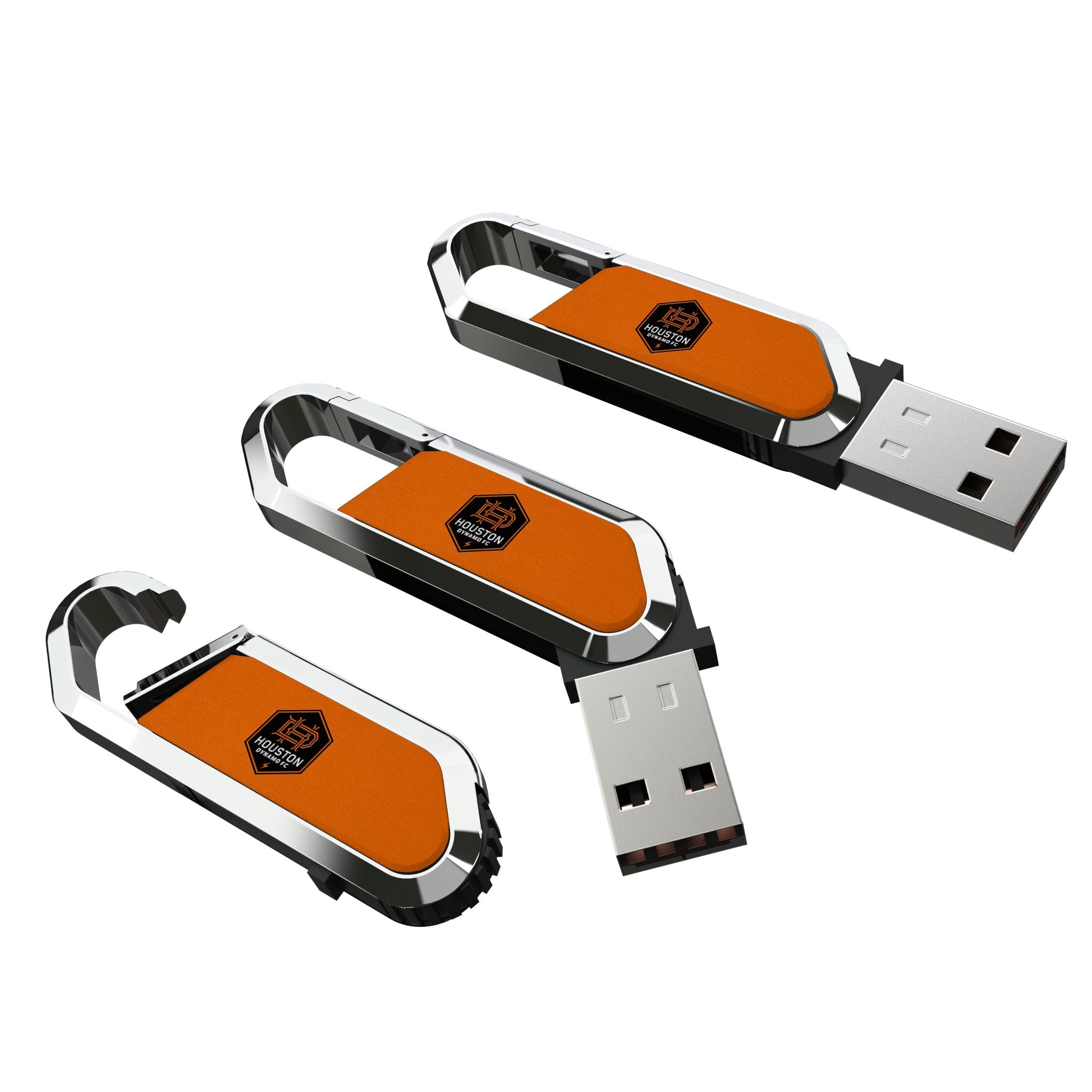 Houston Dynamo Solid USB 64GB Clip Style Flash Drive Three.Jpg