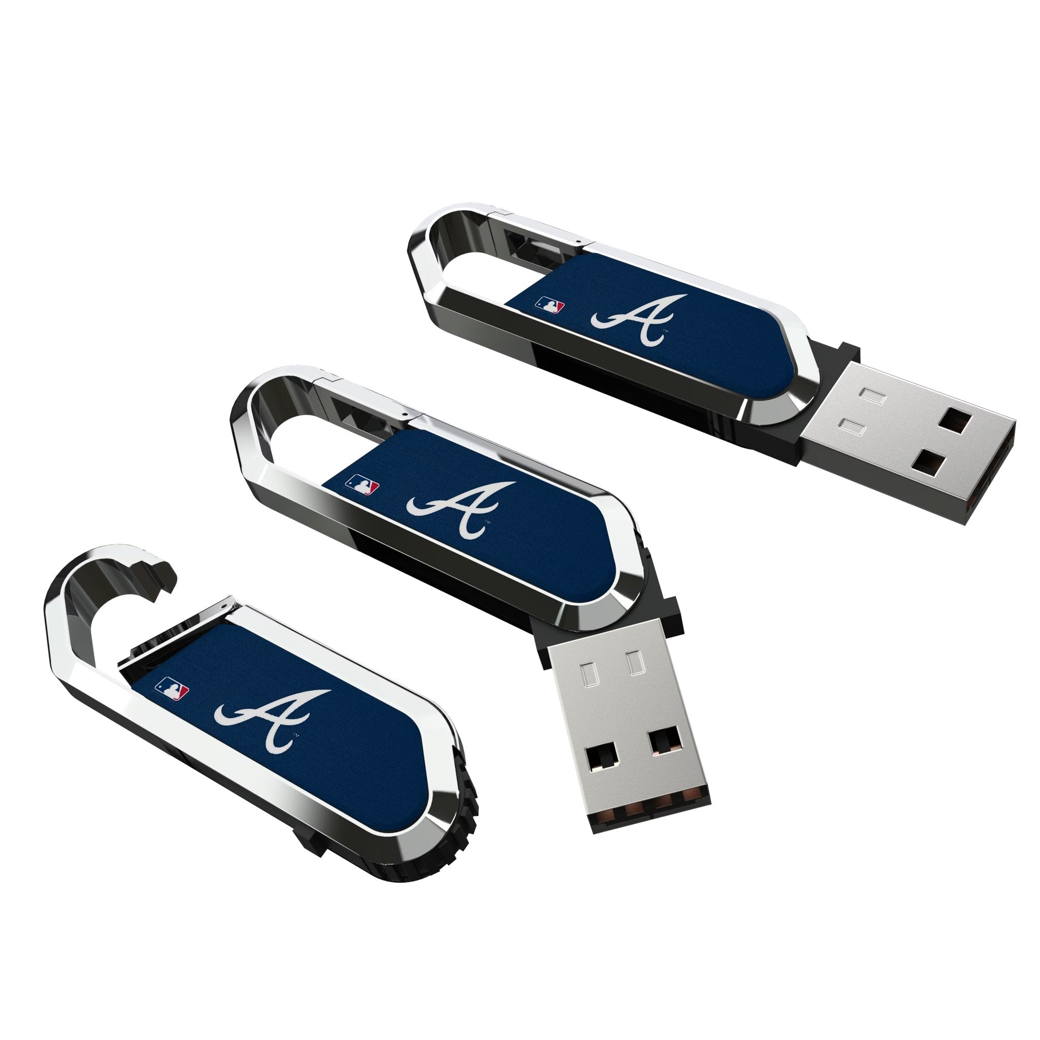 Atlanta Braves Solid USB 64GB Clip Style Flash Drive Three.Jpg