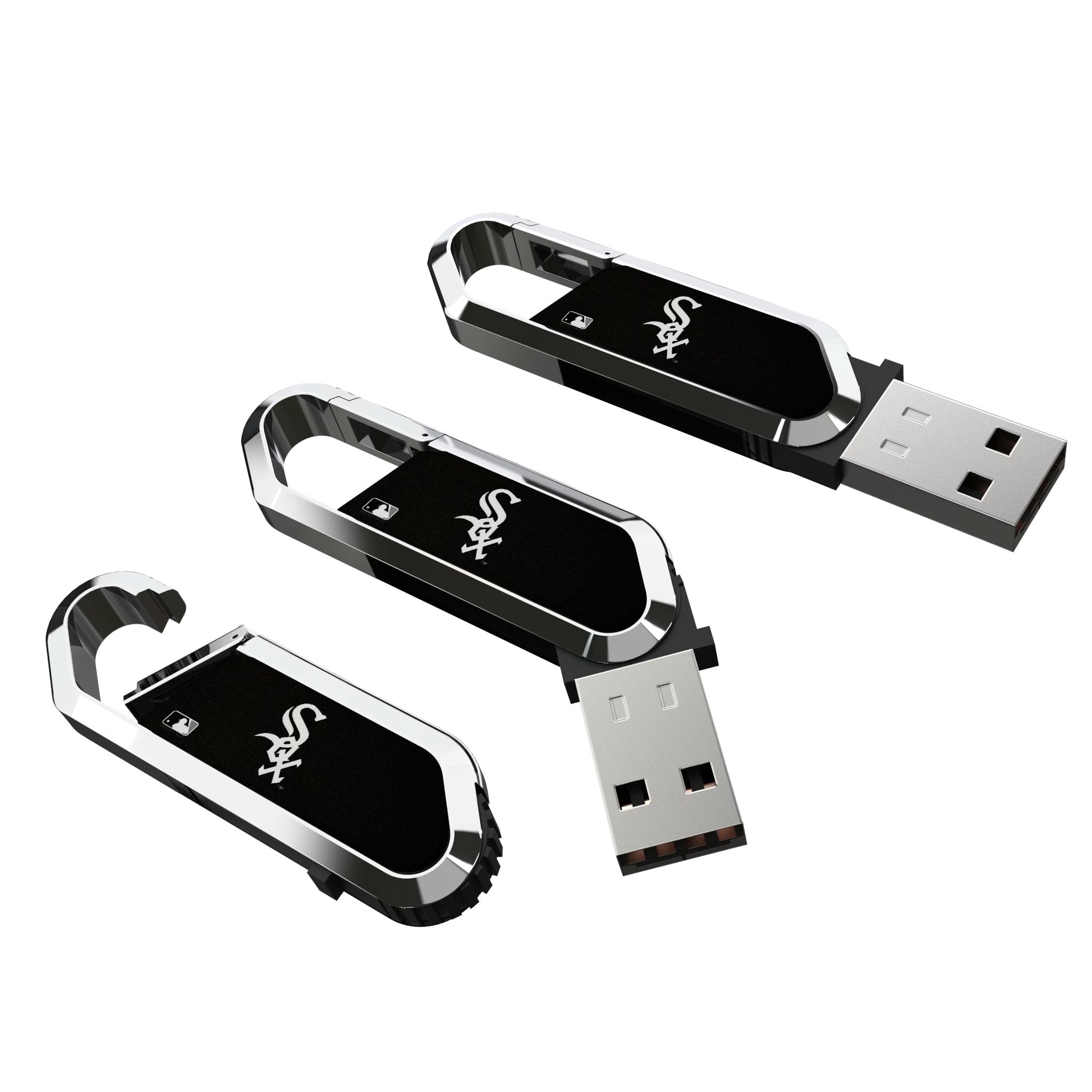 Chicago White Sox Solid USB 64GB Clip Style Flash Drive Three.Jpg