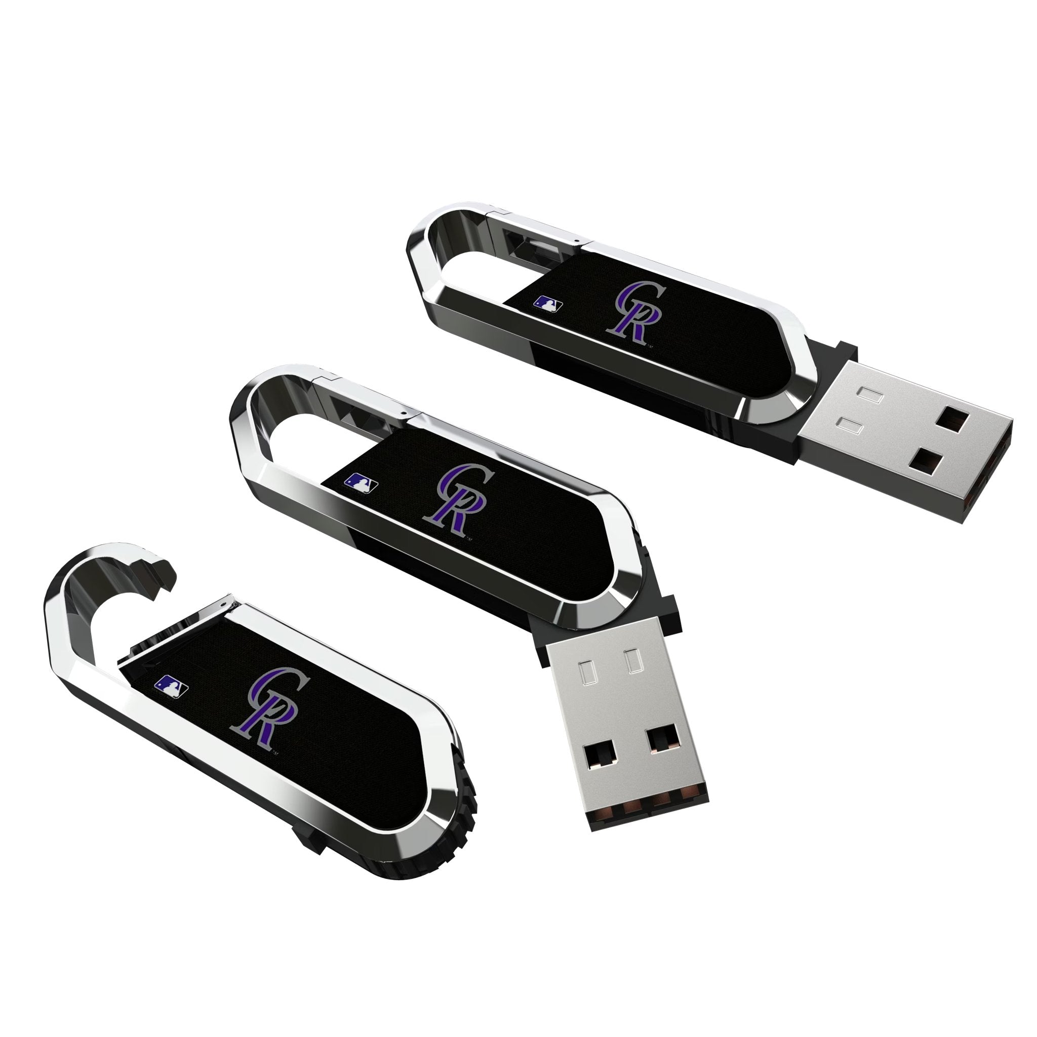 Colorado Rockies Solid USB 64GB Clip Style Flash Drive Three.Jpg