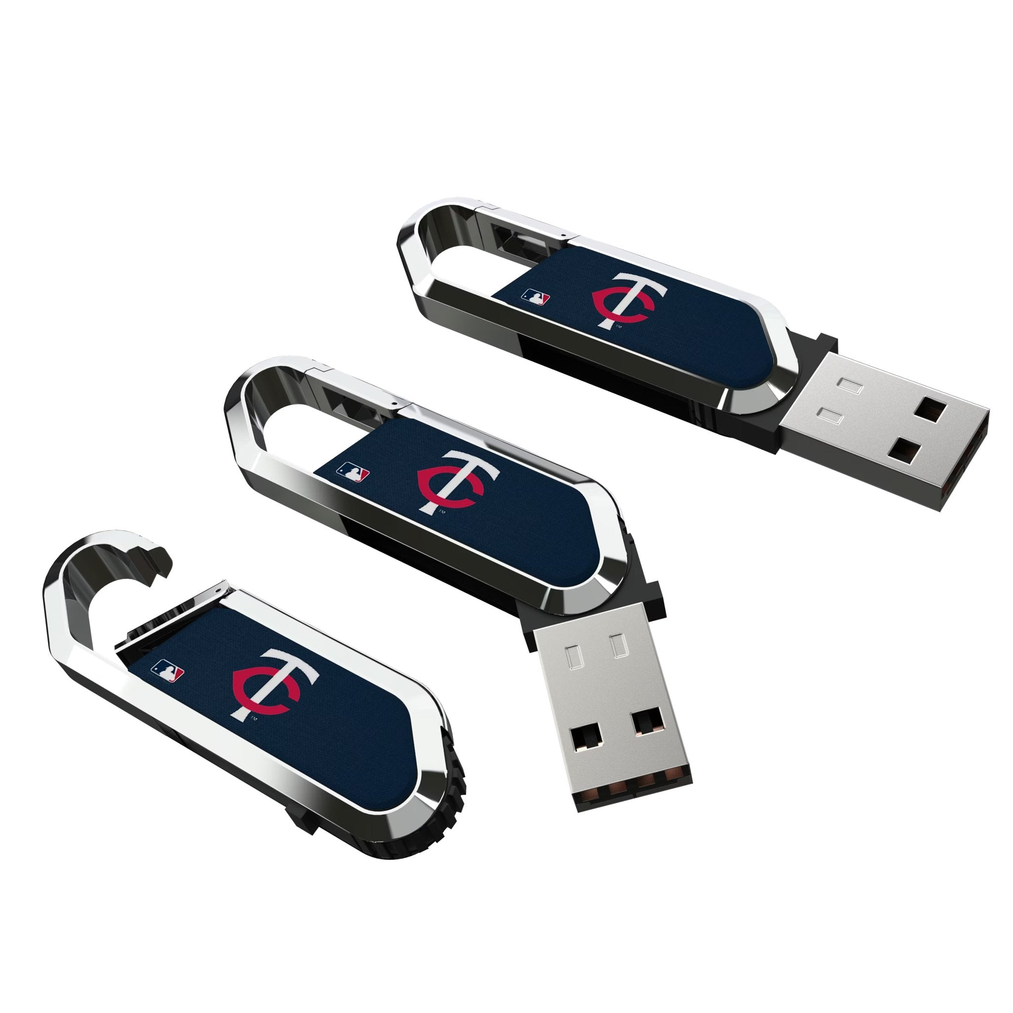 Minnesota Twins Solid USB 64GB Clip Style Flash Drive Three.Jpg