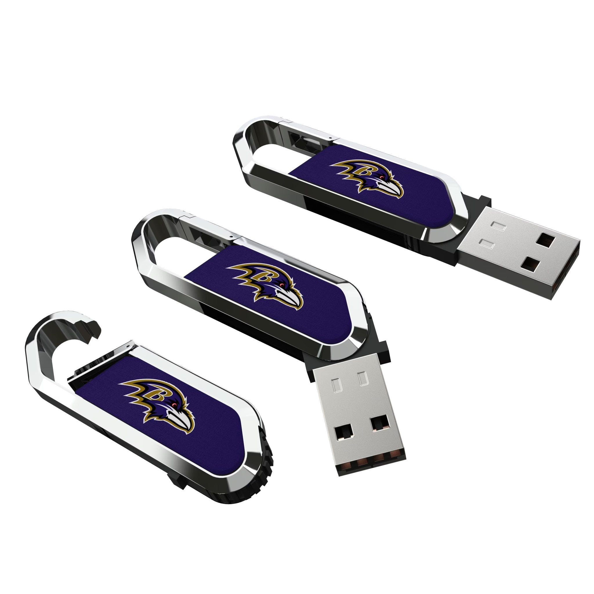 Baltimore Ravens Solid USB 64GB Clip Style Flash Drive Three.Jpg