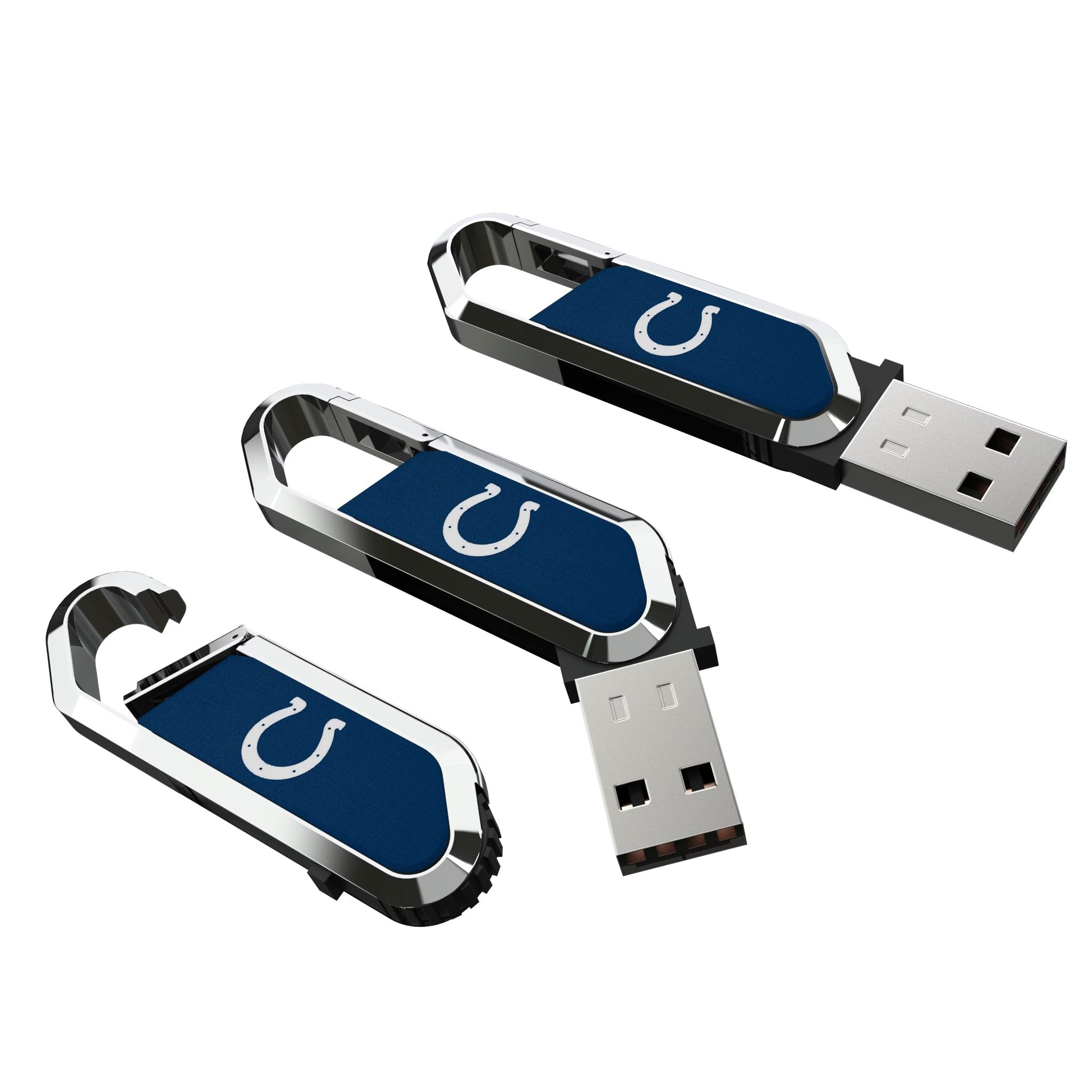 Indianapolis Colts Solid USB 64GB Clip Style Flash Drive Three.Jpg