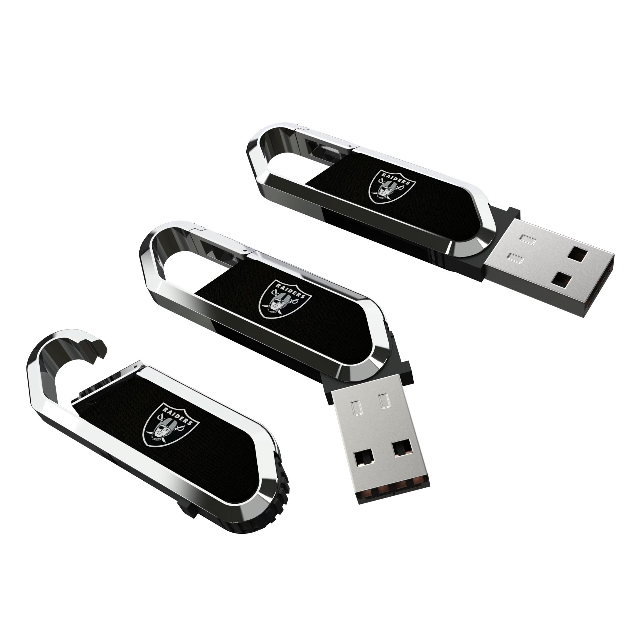 Las Vegas Raiders Solid USB 64GB Clip Style Flash Drive Three.Jpg