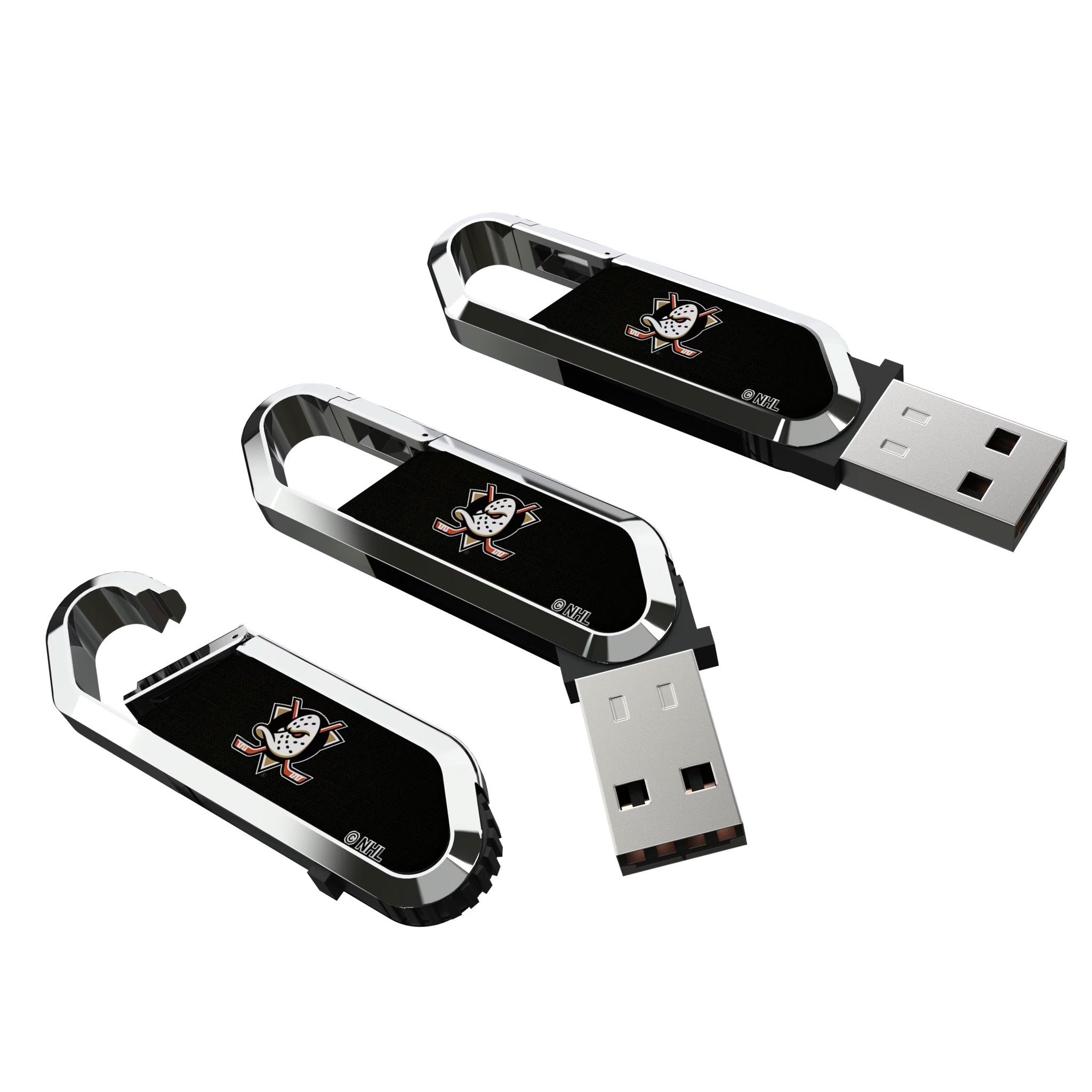 Anaheim Ducks Solid USB 64GB Clip Style Flash Drive Three.Jpg