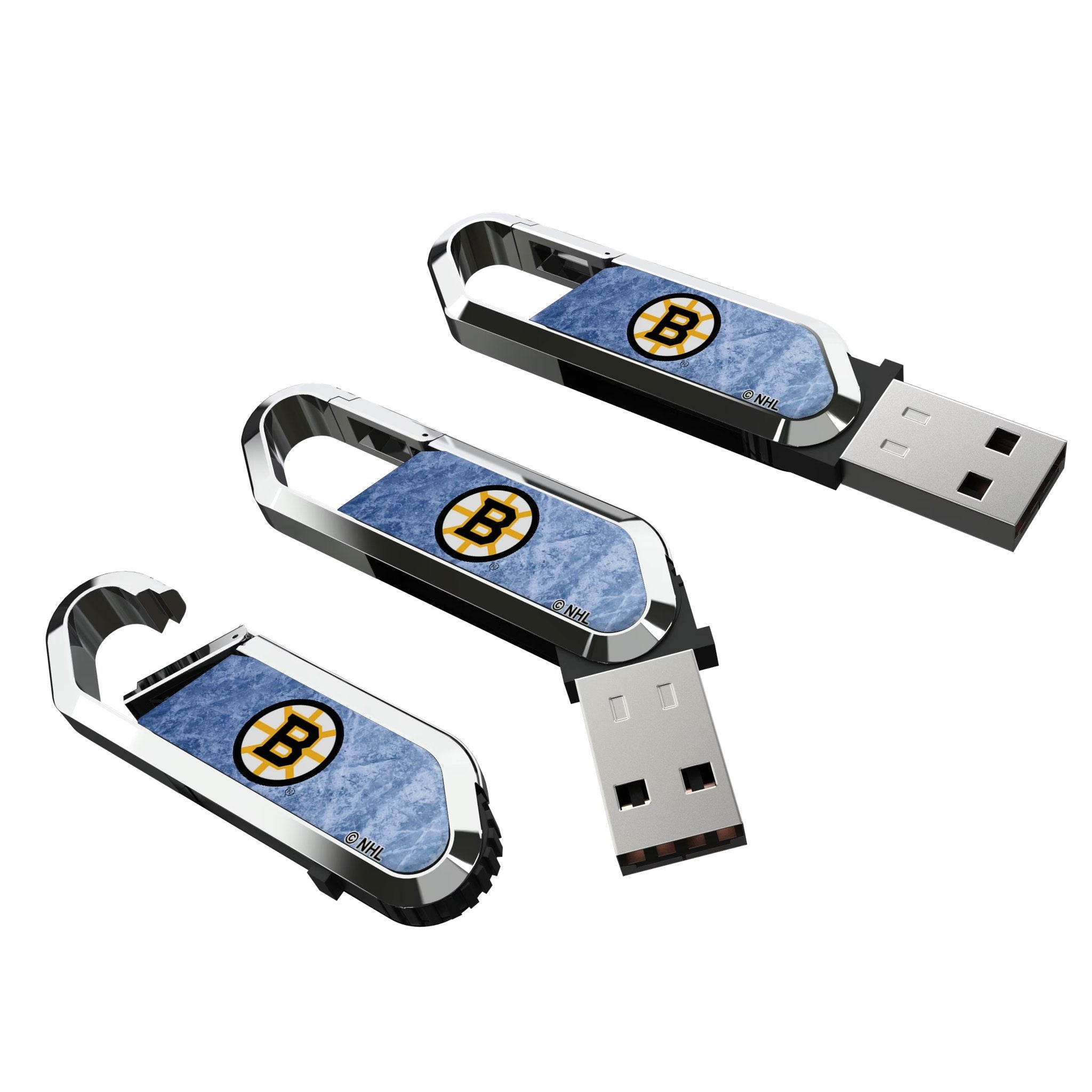 Boston Bruins Ice Flood USB 64GB Clip Style Flash Drive Three.Jpg
