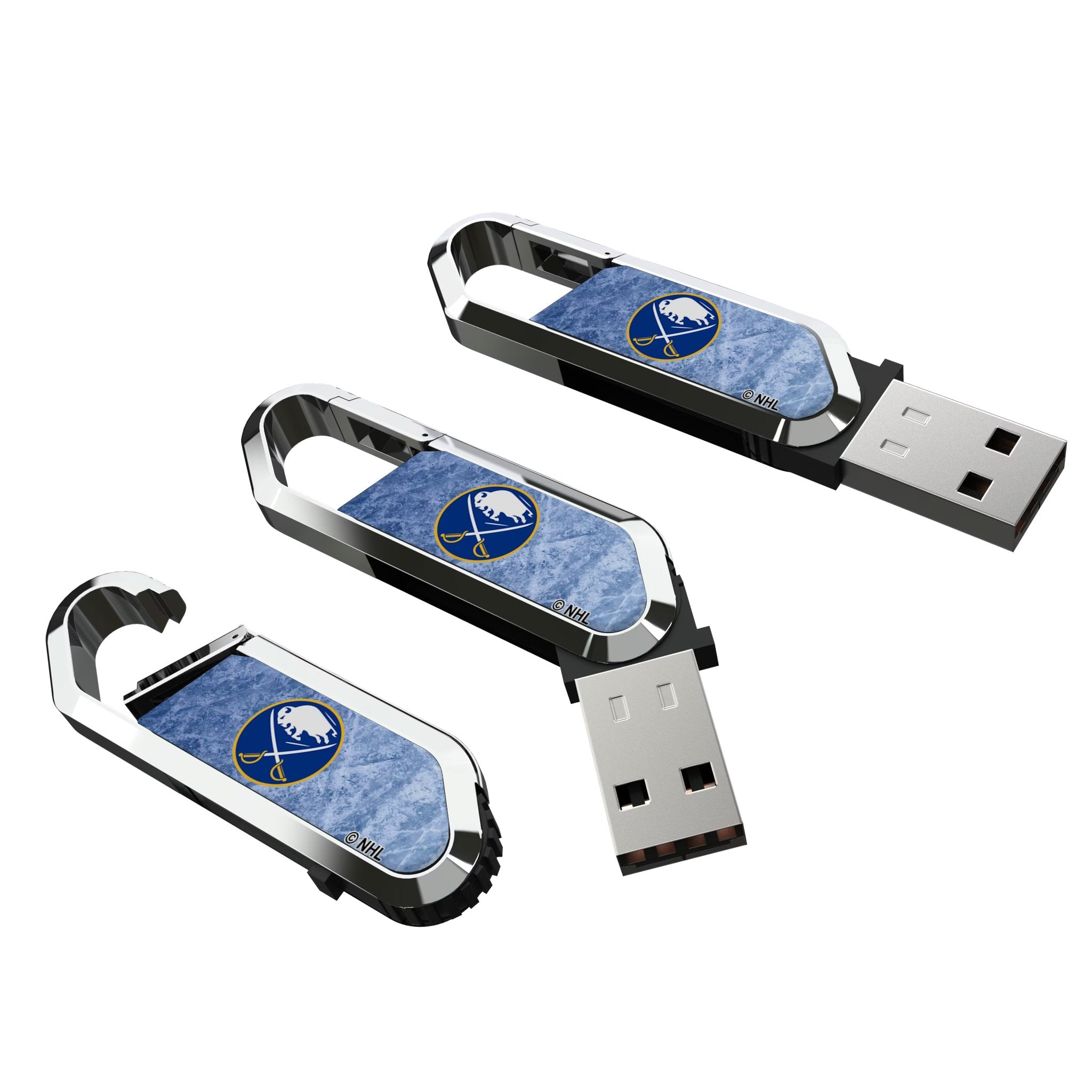 Buffalo Sabres Ice Flood USB 64GB Clip Style Flash Drive Three.Jpg