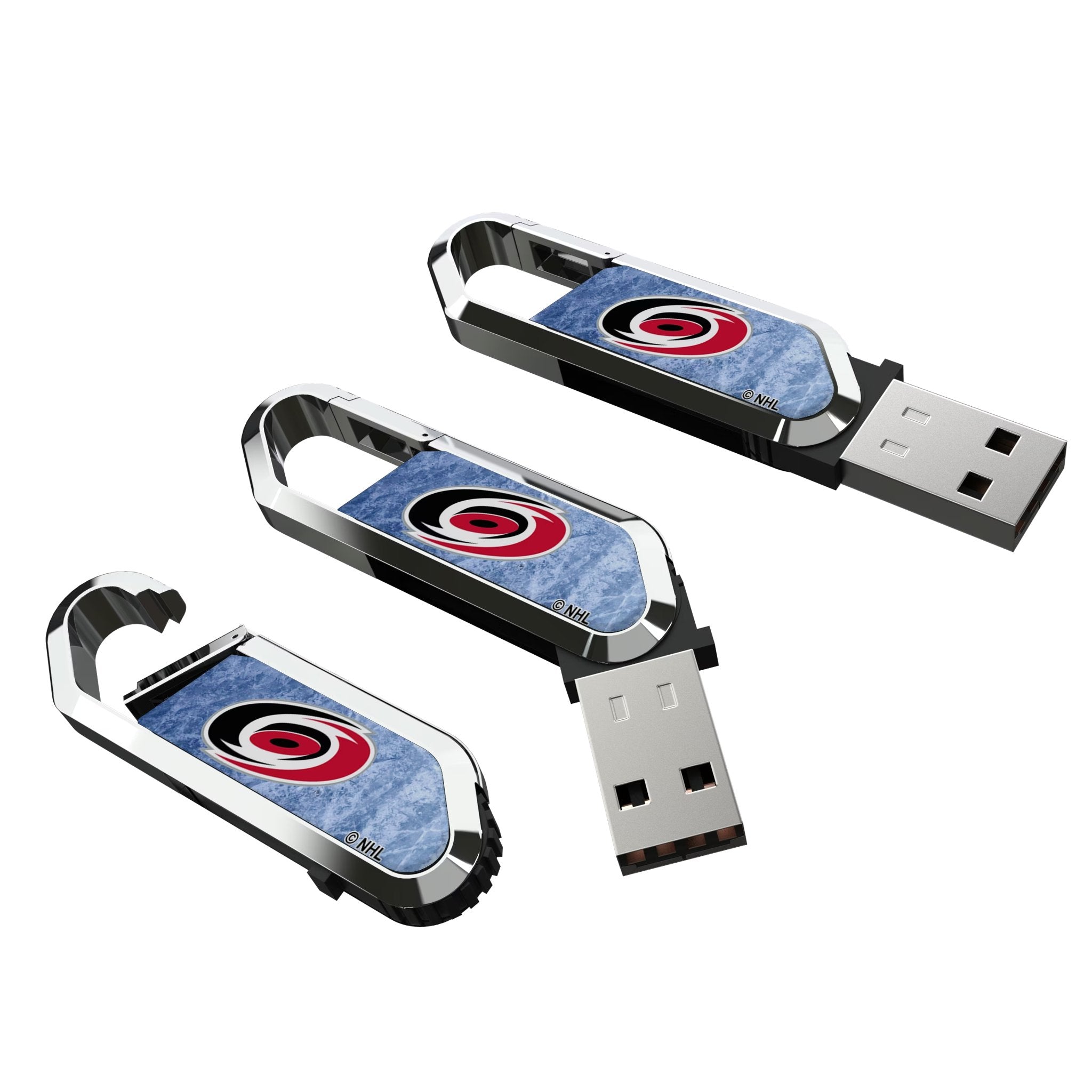 Carolina Hurricanes Ice Flood USB 64GB Clip Style Flash Drive Three.Jpg