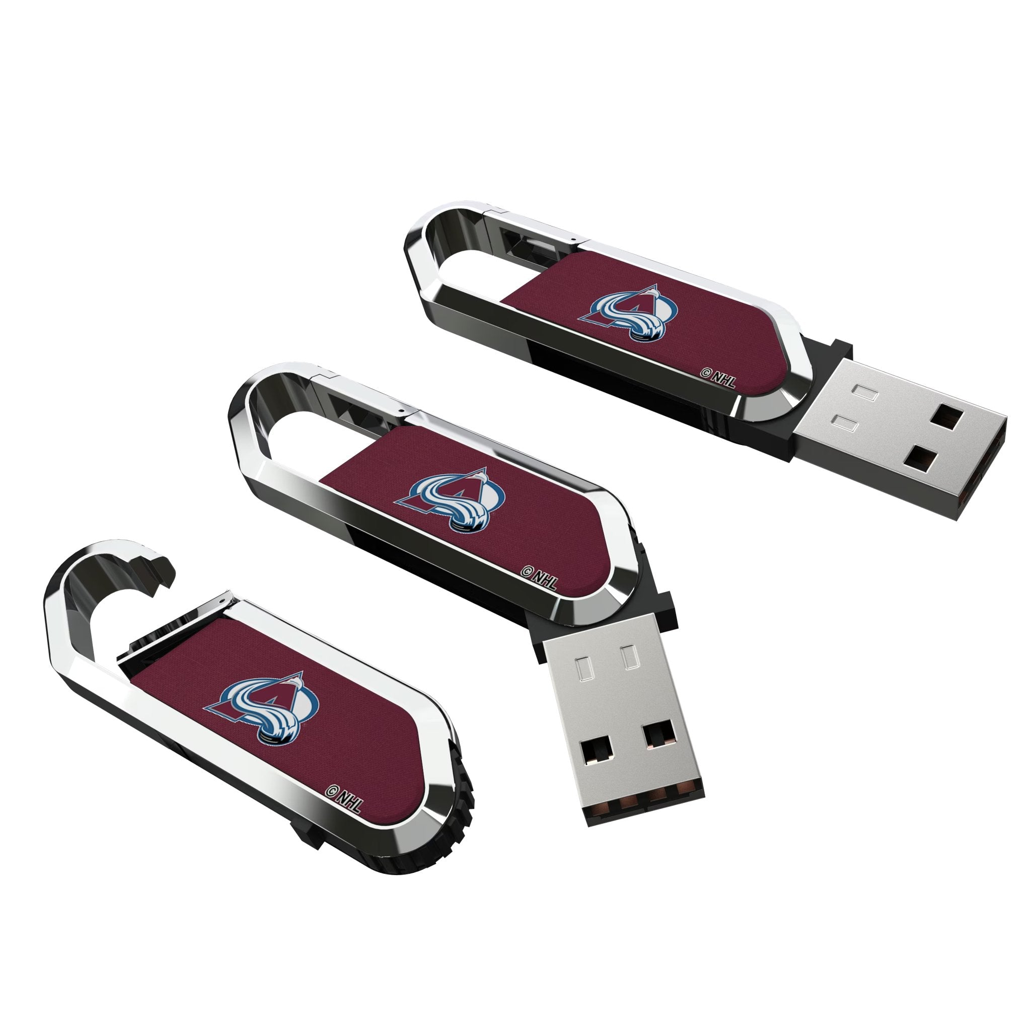 Colorado Avalanche Solid USB 64GB Clip Style Flash Drive Three.Jpg