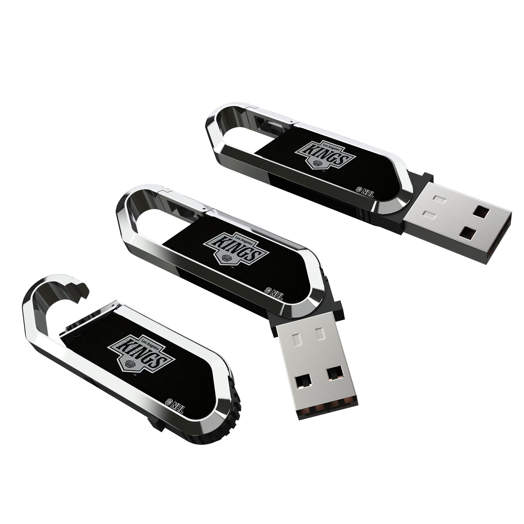 LA Kings Solid USB 64GB Clip Style Flash Drive Three.Jpg