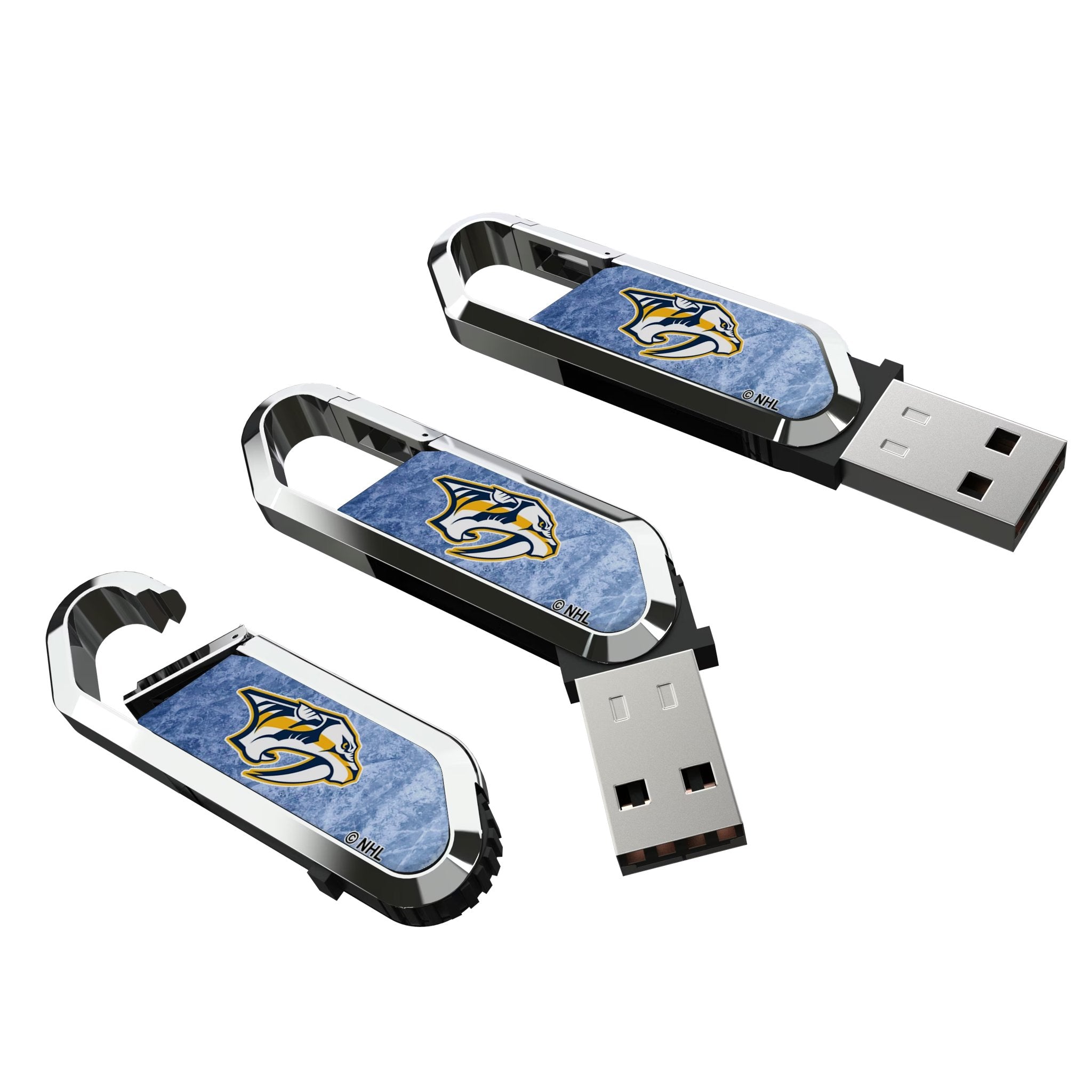 Nashville Predators Ice Flood USB 64GB Clip Style Flash Drive Three.Jpg
