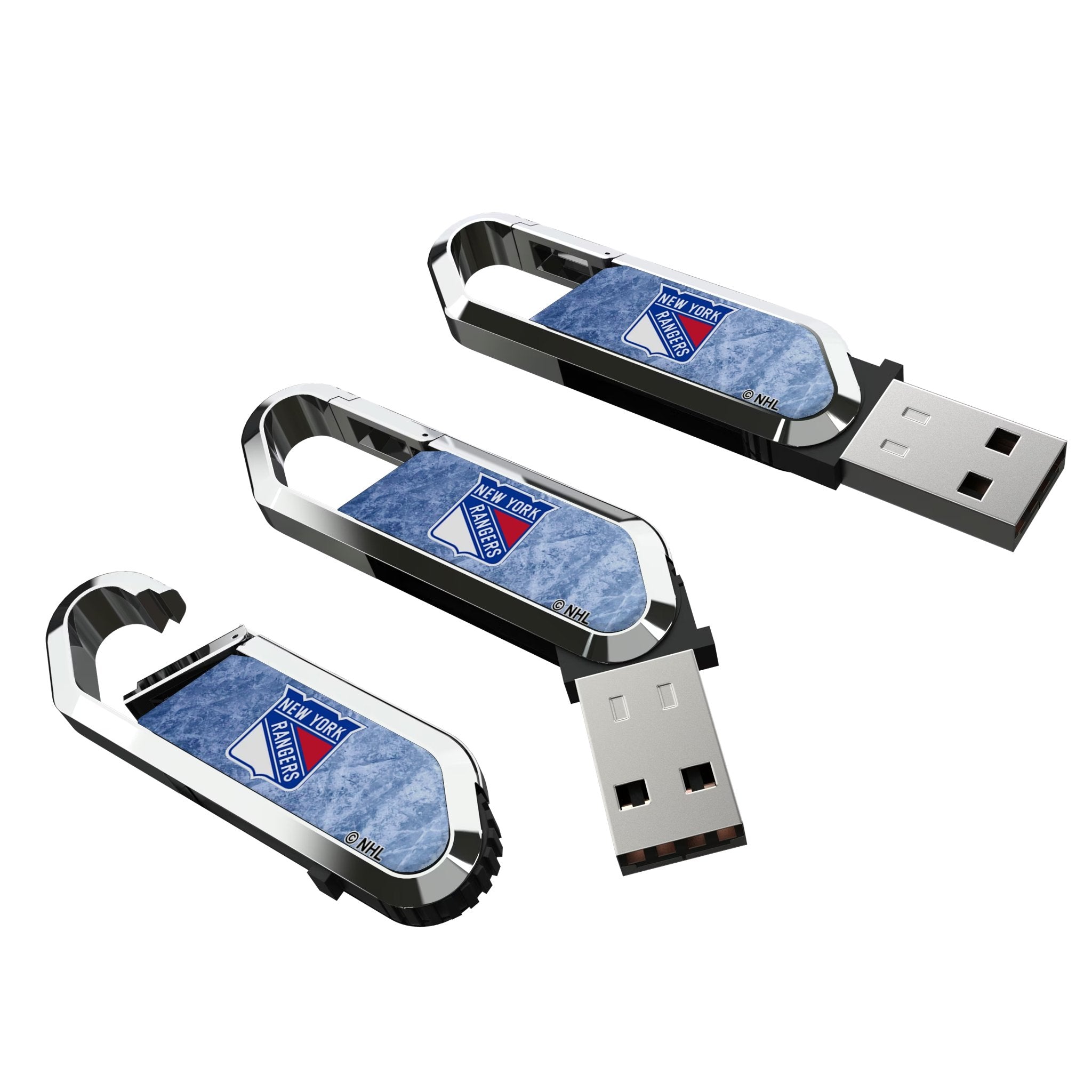 New York Rangers Ice Flood USB 64GB Clip Style Flash Drive Three.Jpg