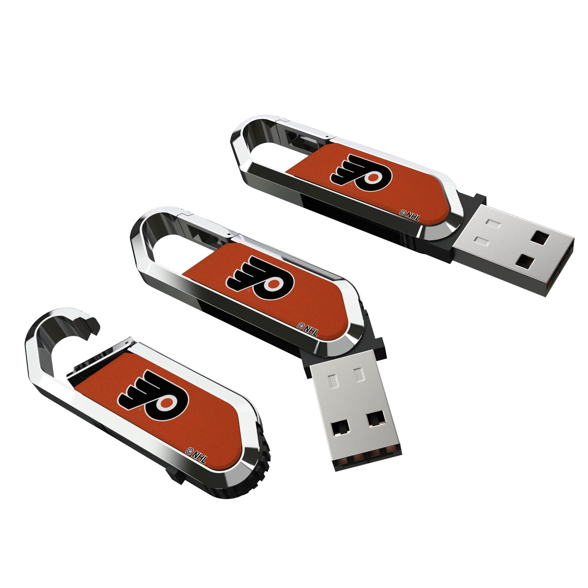 Philadelphia Flyers Solid USB 64GB Clip Style Flash Drive Three.Jpg