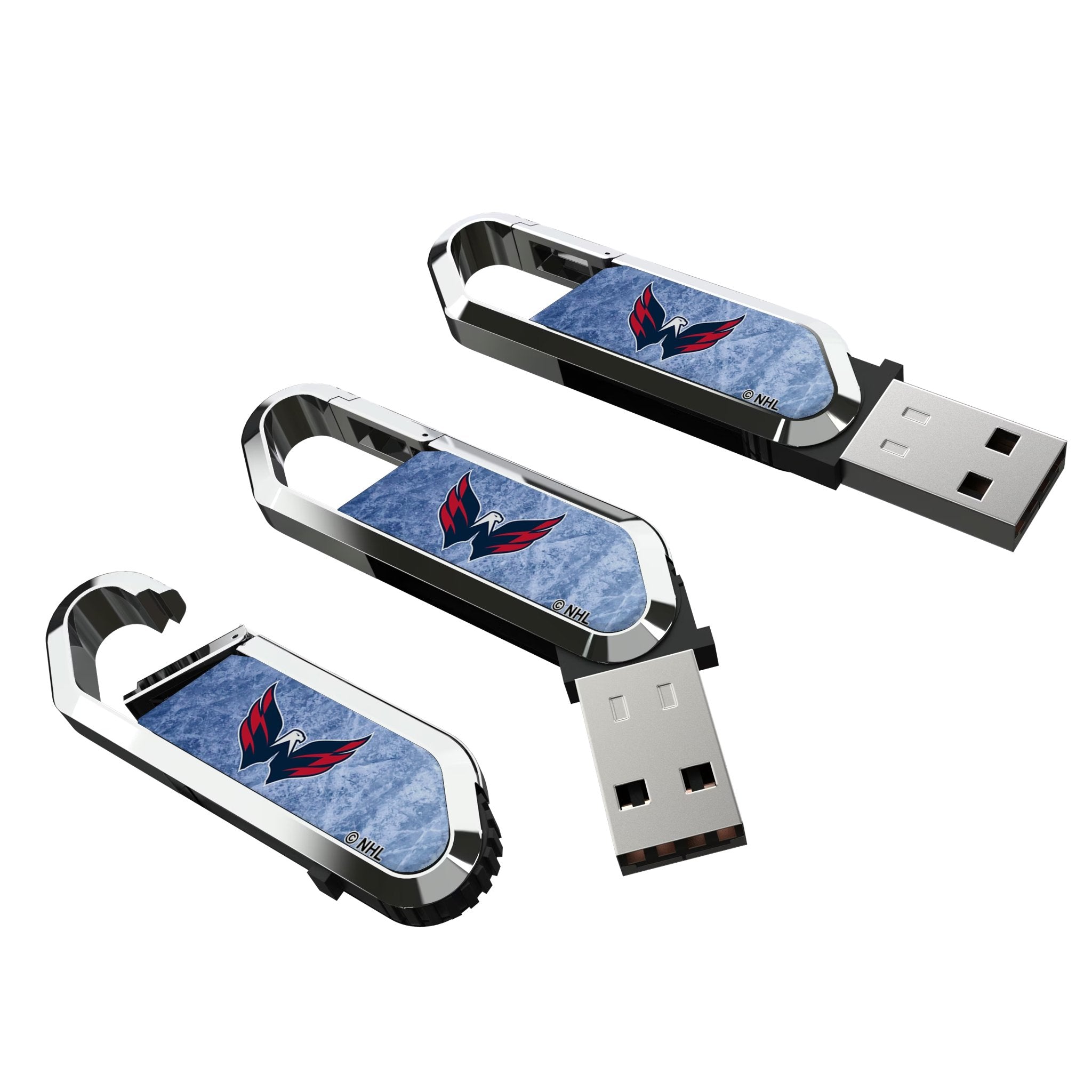 Washington Capitals Ice Flood USB 64GB Clip Style Flash Drive Three.Jpg