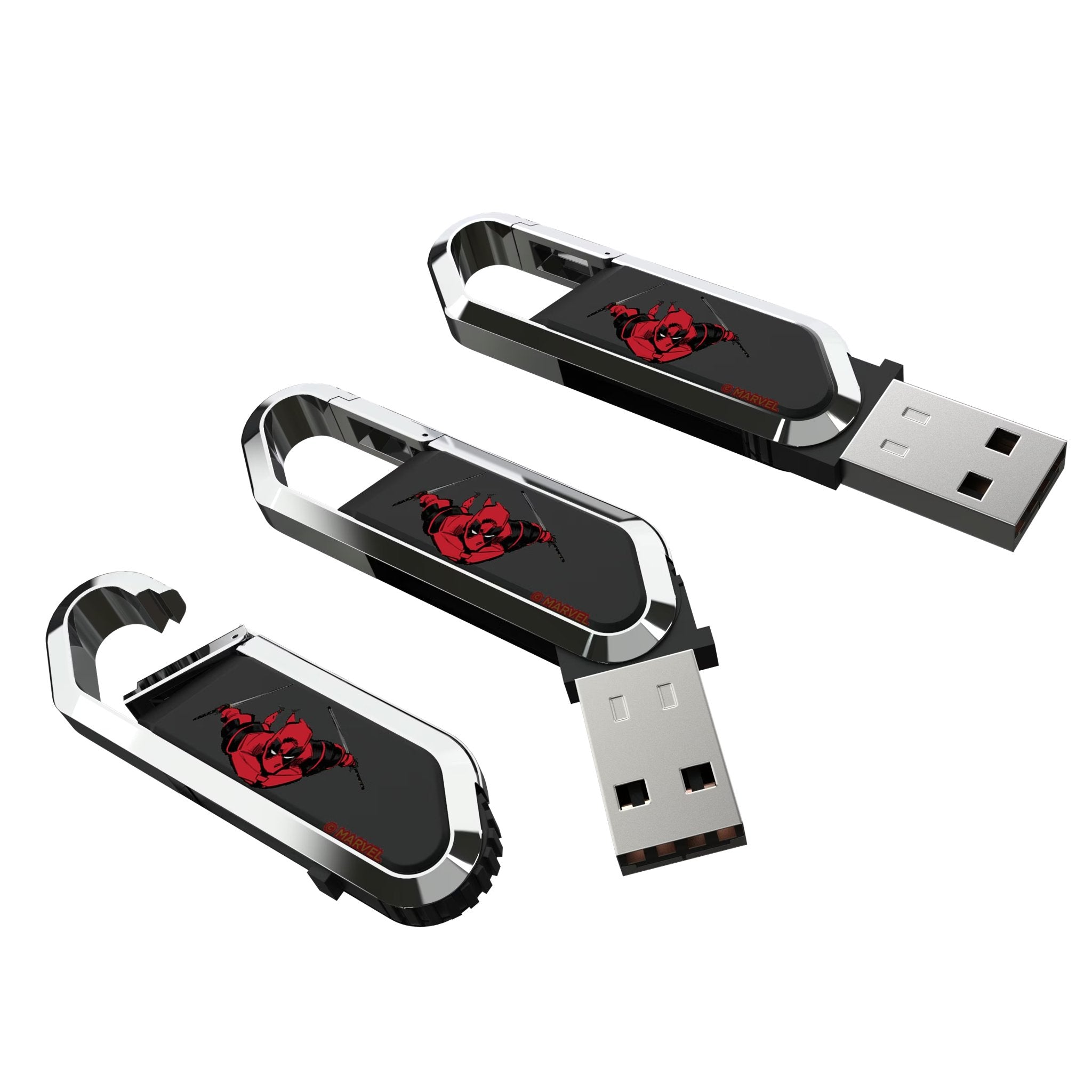Marvel Deadpool Badge USB 64GB Clip Style Flash Drive Three.Jpg