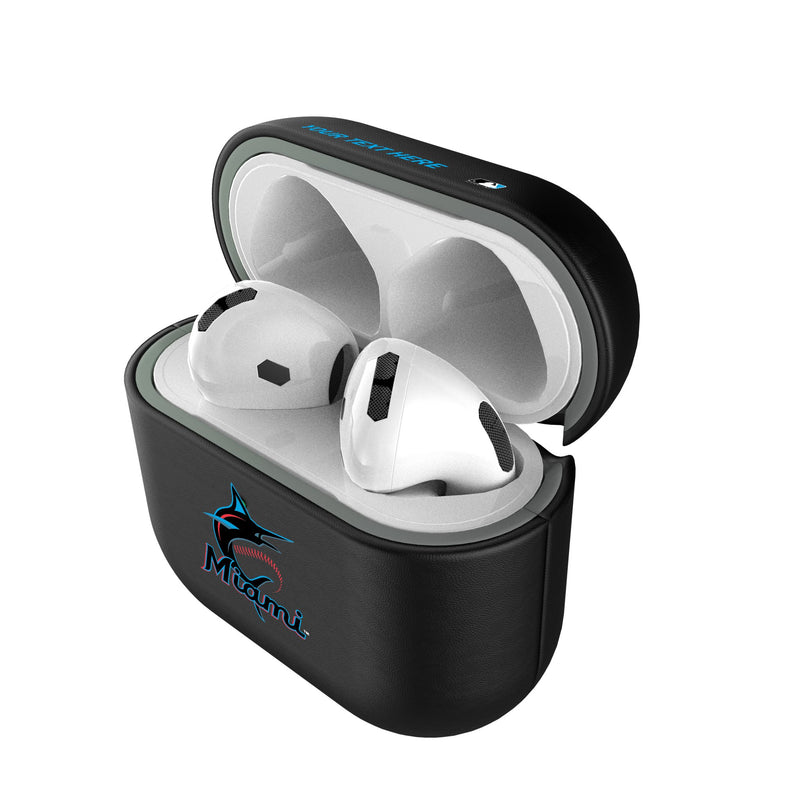 Miami Marlins Personalized Insignia AirPods AirPod Case Cover Pods.Jpg