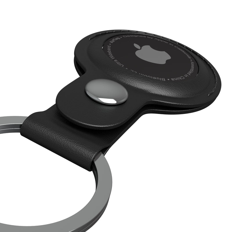 University of Utah Utes Personalized Insignia AirTag Black Airtag Holder 3Quarters.Jpg