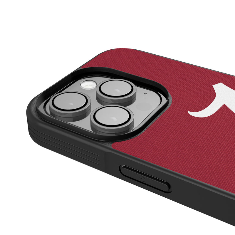 University of Alabama Crimson Tide Script A Personalized Stripe iPhone Bump Phone Case for Apple iPhone Detail.Jpg