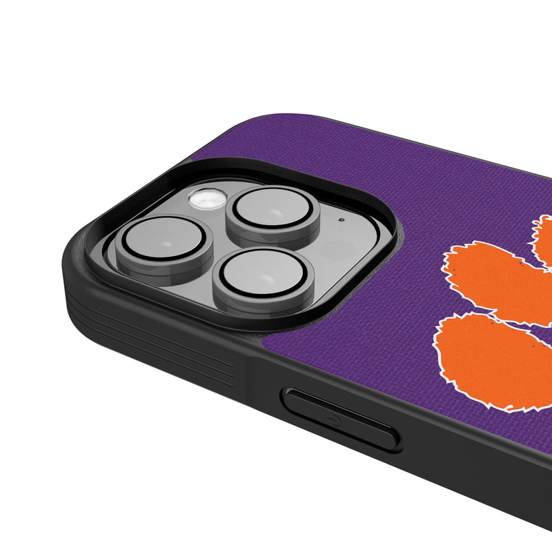 Clemson University Tigers Personalized Stripe iPhone Bump Phone Case for Apple iPhone Detail.Jpg