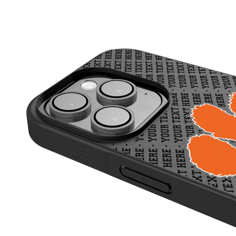 Clemson University Tigers Personalized EndZone Plus iPhone Bump Phone Case for Apple iPhone Detail.Jpg
