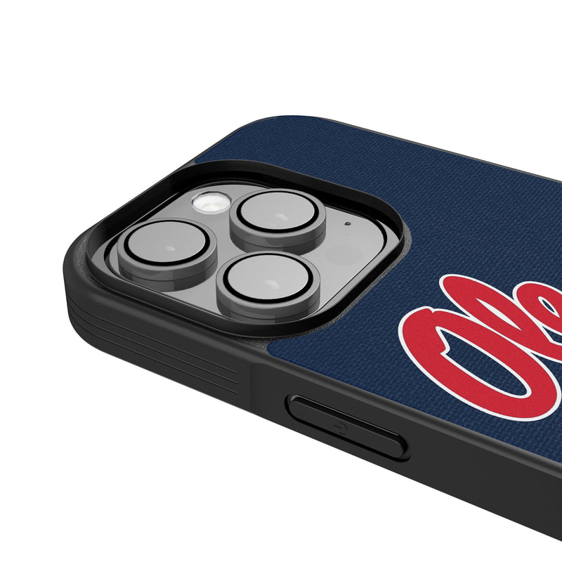 University of Mississippi Rebels Personalized Stripe iPhone Bump Phone Case for Apple iPhone Detail.Jpg