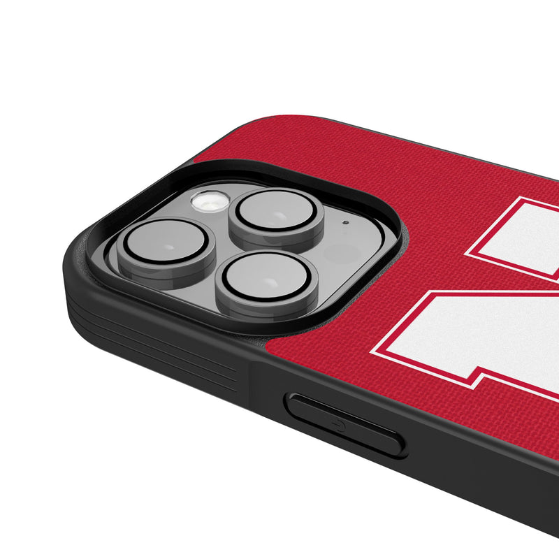 University of Nebraska Huskers Block N Personalized Stripe iPhone Bump Phone Case for Apple iPhone Detail.Jpg