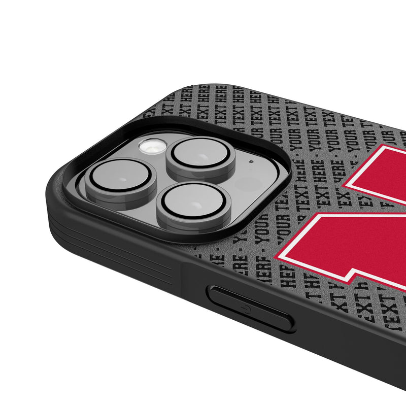 University of Nebraska Huskers Block N Personalized EndZone Plus iPhone Bump Phone Case for Apple iPhone Detail.Jpg